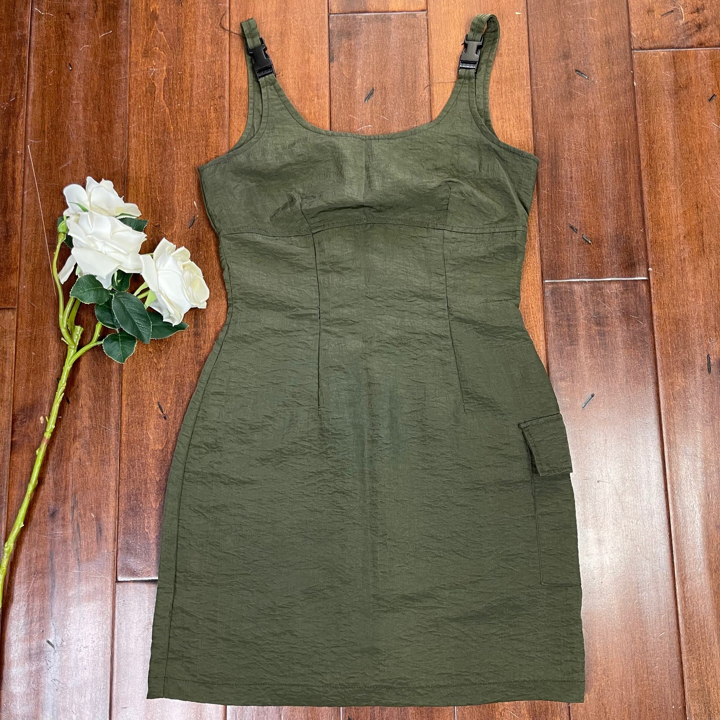 VINTAGE 90’S BUCKLE STRAP MINI DRESS