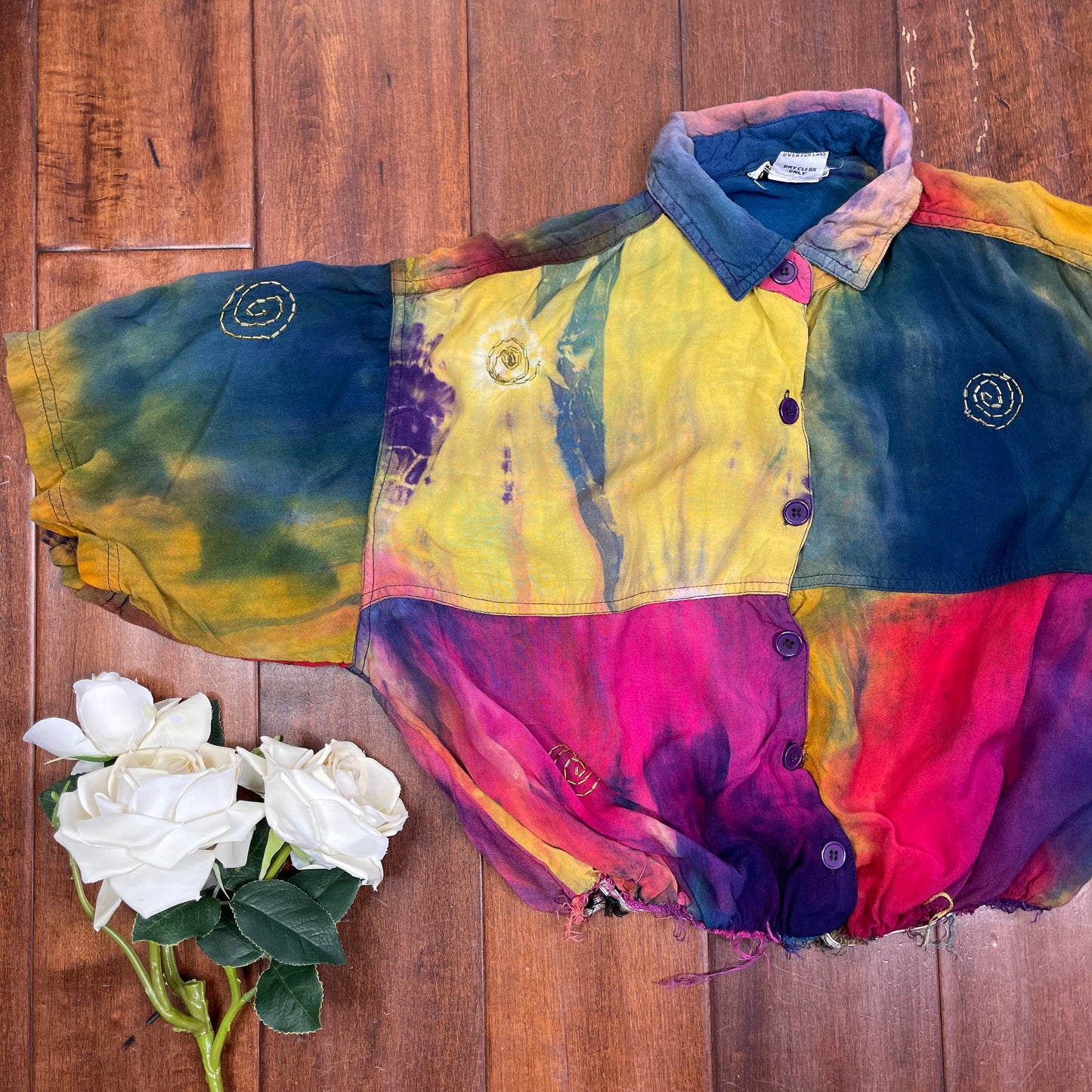 VINTAGE BOHO CROPPED BUTTON-UP
