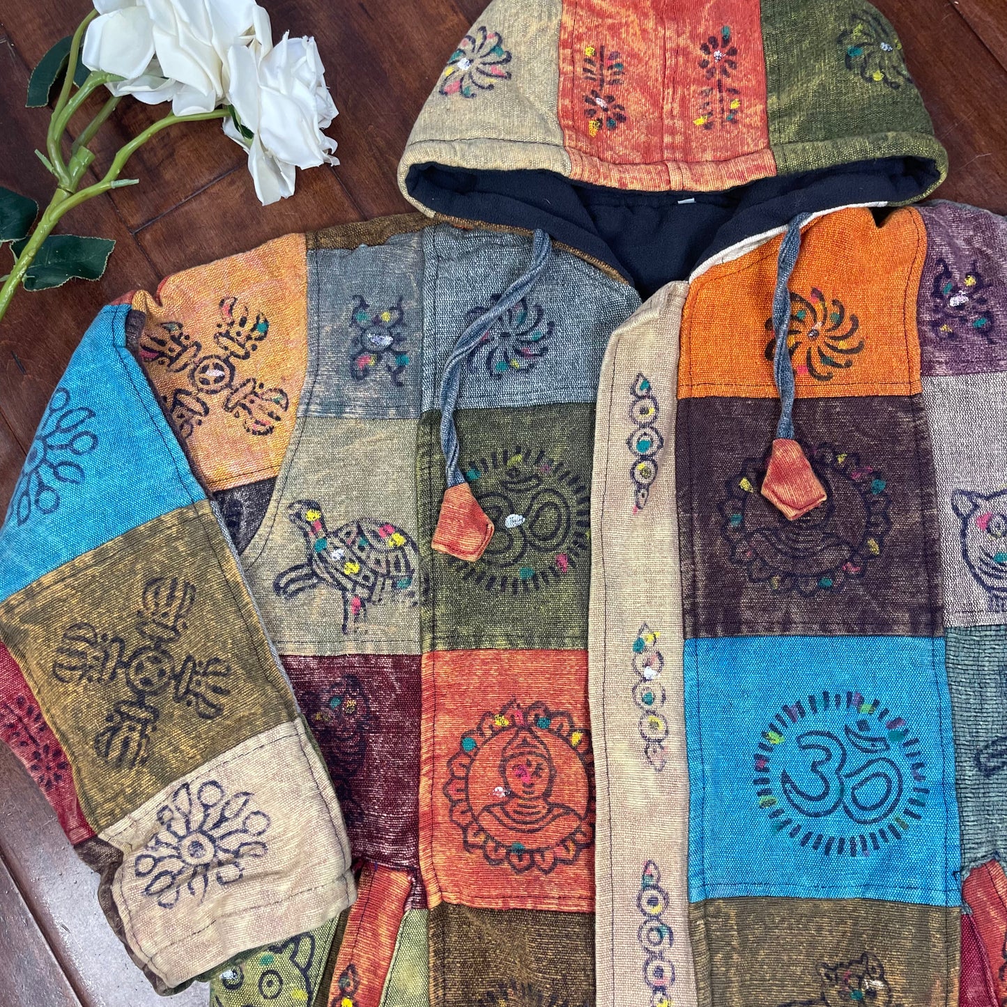 THRIFTED PATCHWORK BOHO ZIP-UP JACKET