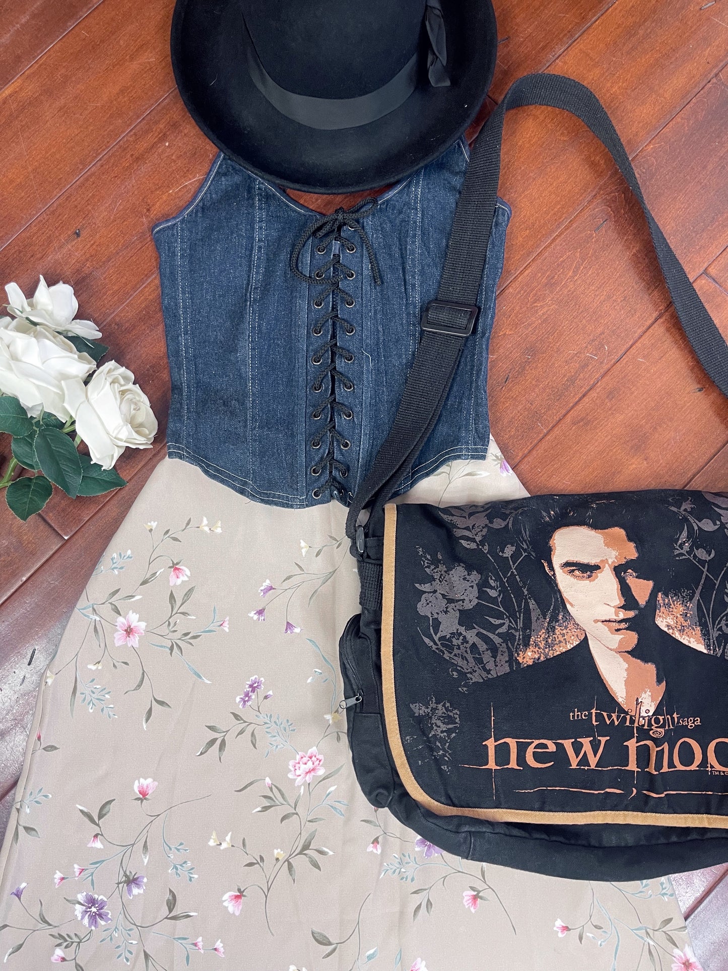 VINTAGE Y2K FLORAL MAXI SKIRT