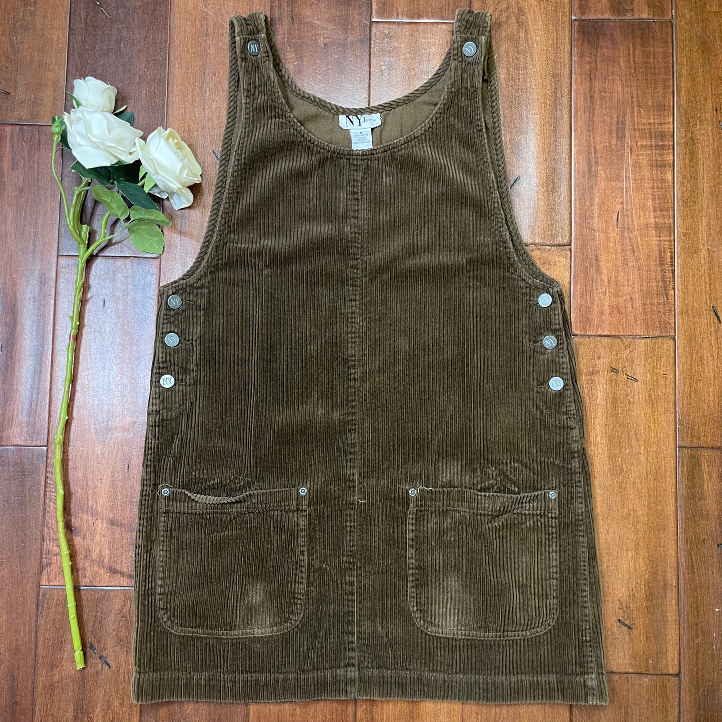 VINTAGE NY JEANS CORDUROY OVERALL DRESS
