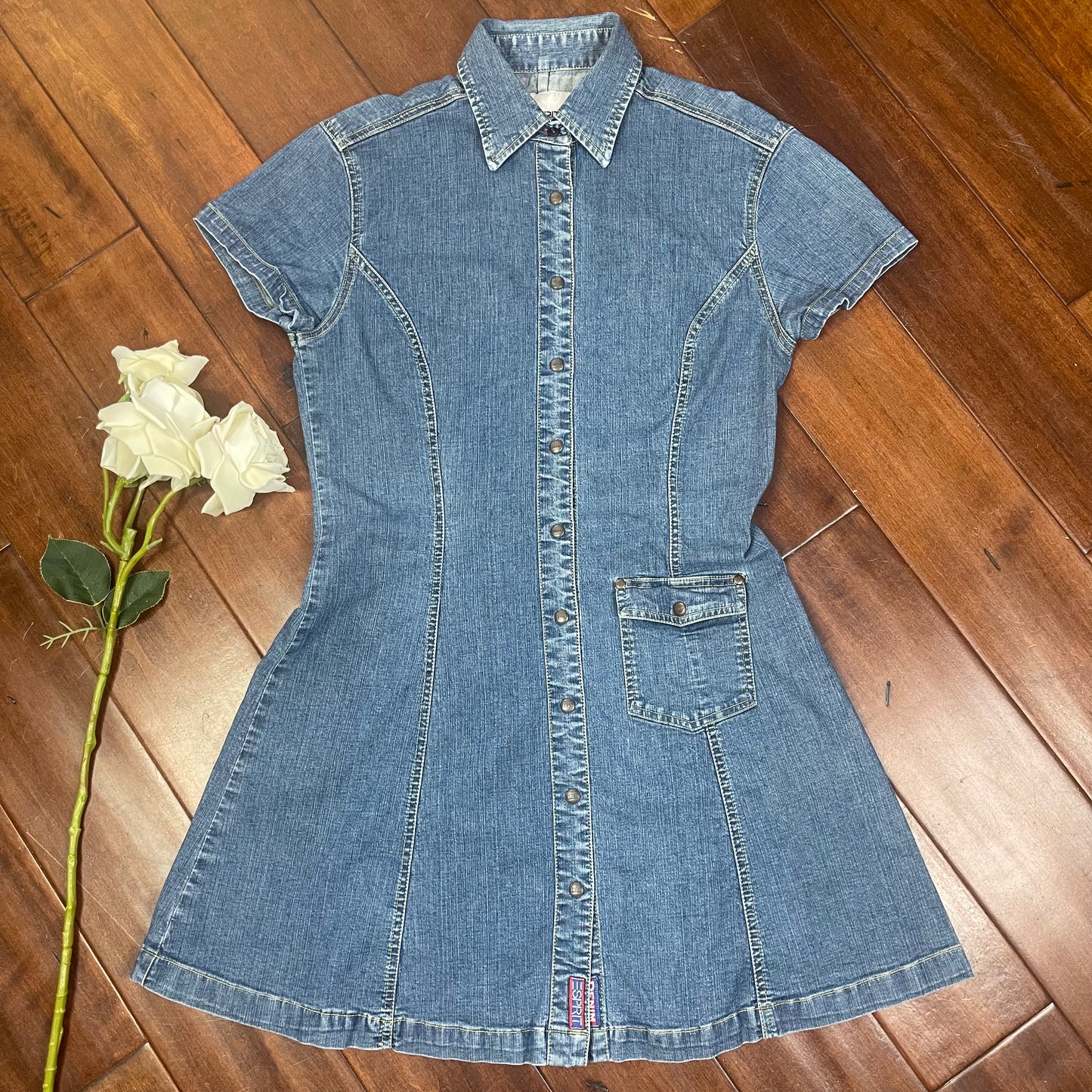 VINTAGE Y2K BUTTON-UP JEAN MINI DRESS