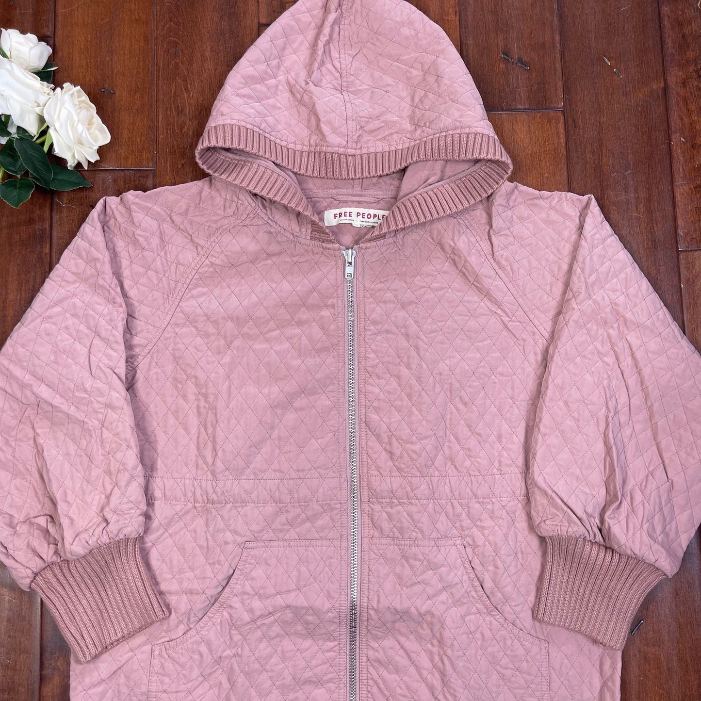 THRIFTED FREE PEOPLE OVERSIZED ZIP-UP HOODIE