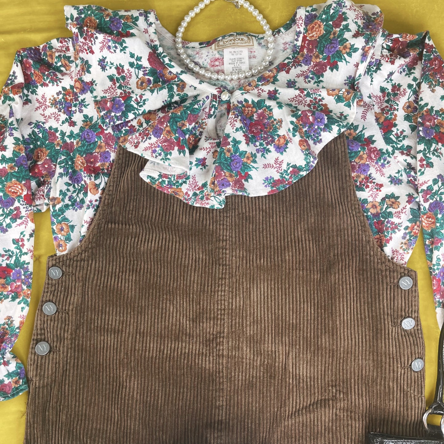 VINTAGE NY JEANS CORDUROY OVERALL DRESS