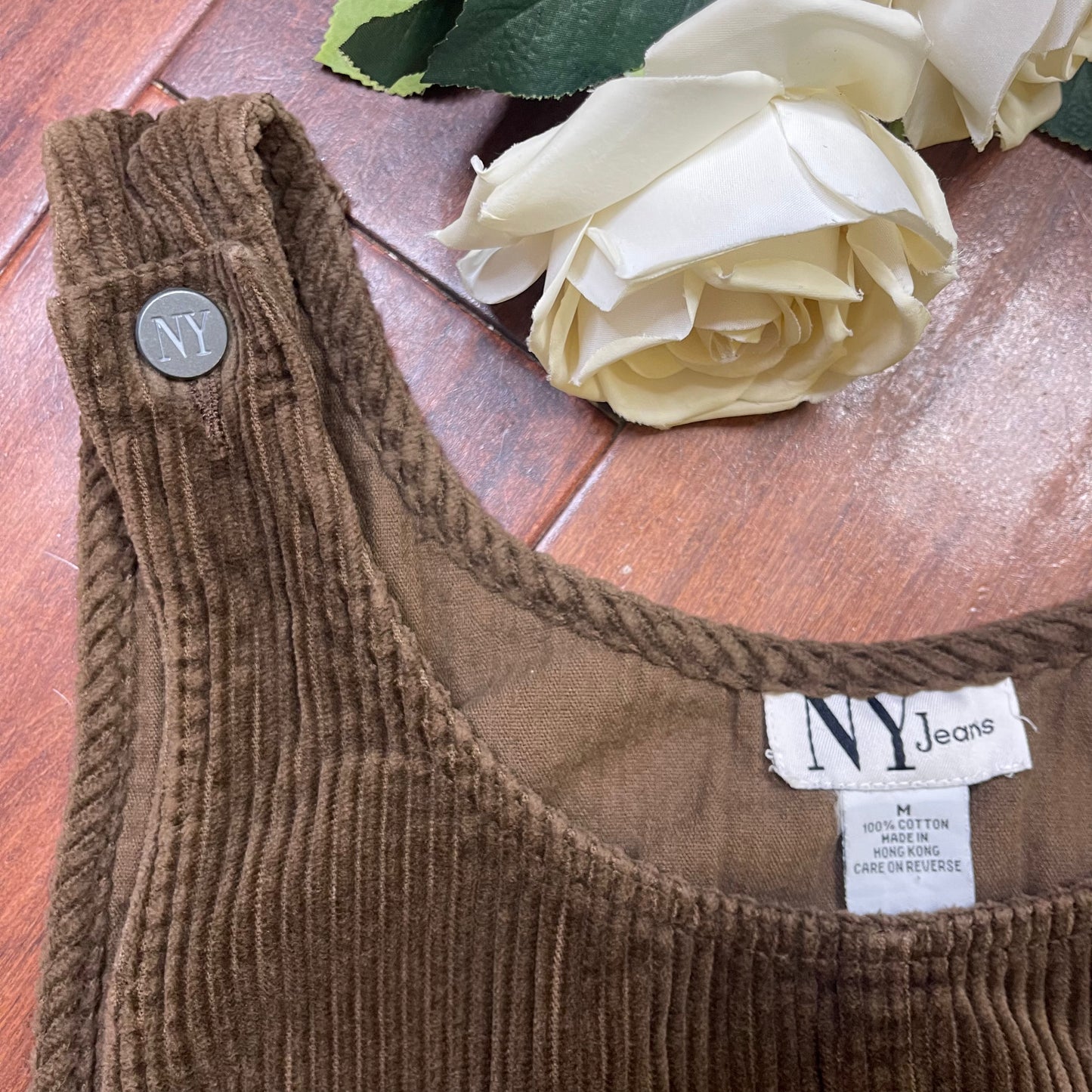 VINTAGE NY JEANS CORDUROY OVERALL DRESS