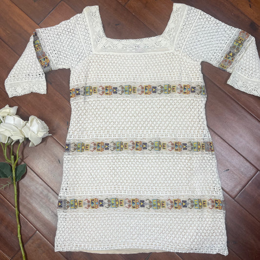 THRIFTED CALYPSO ST. BARTH EMBROIDERED MINI DRESS