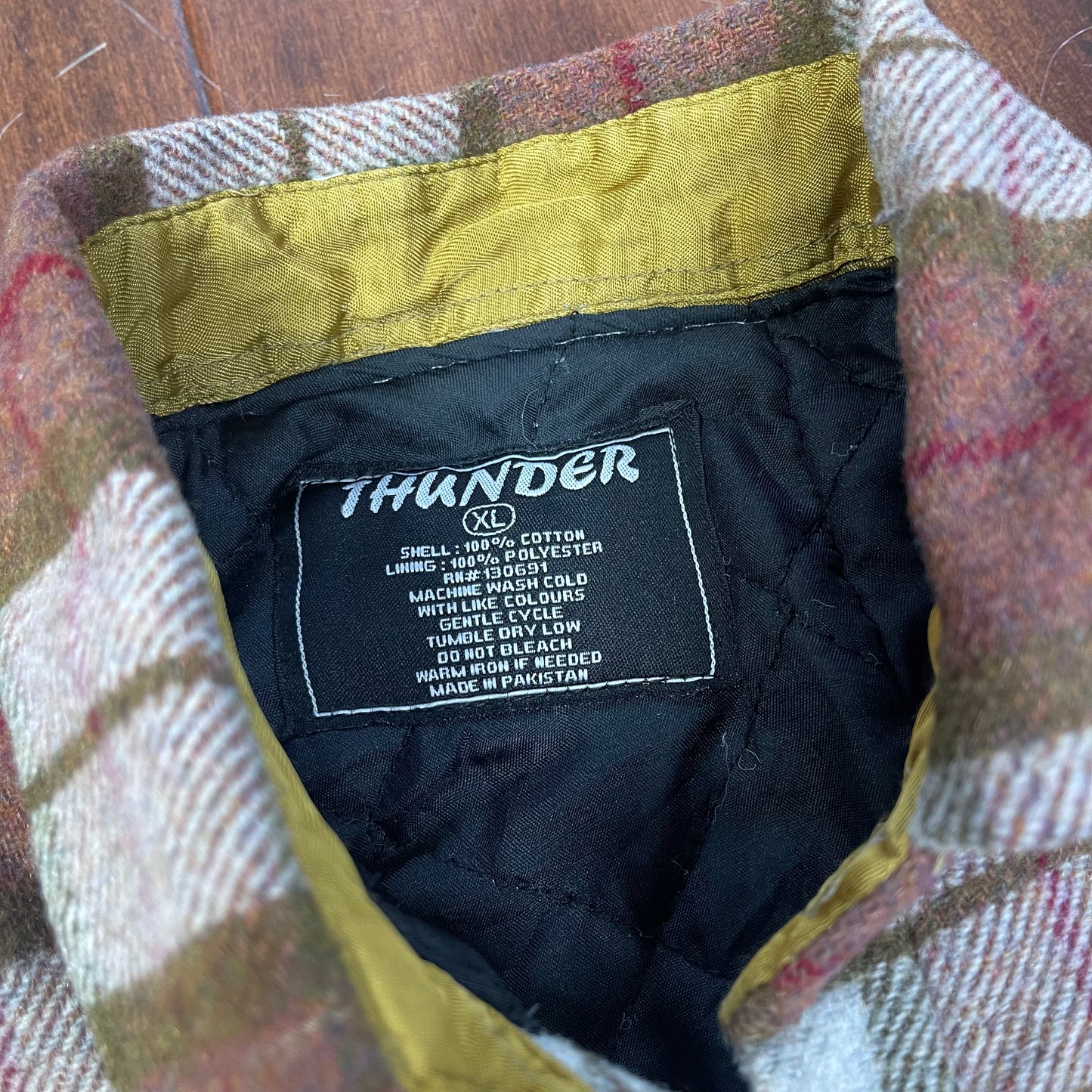 THRIFTED THERMAL PLAID BUTTON-UP