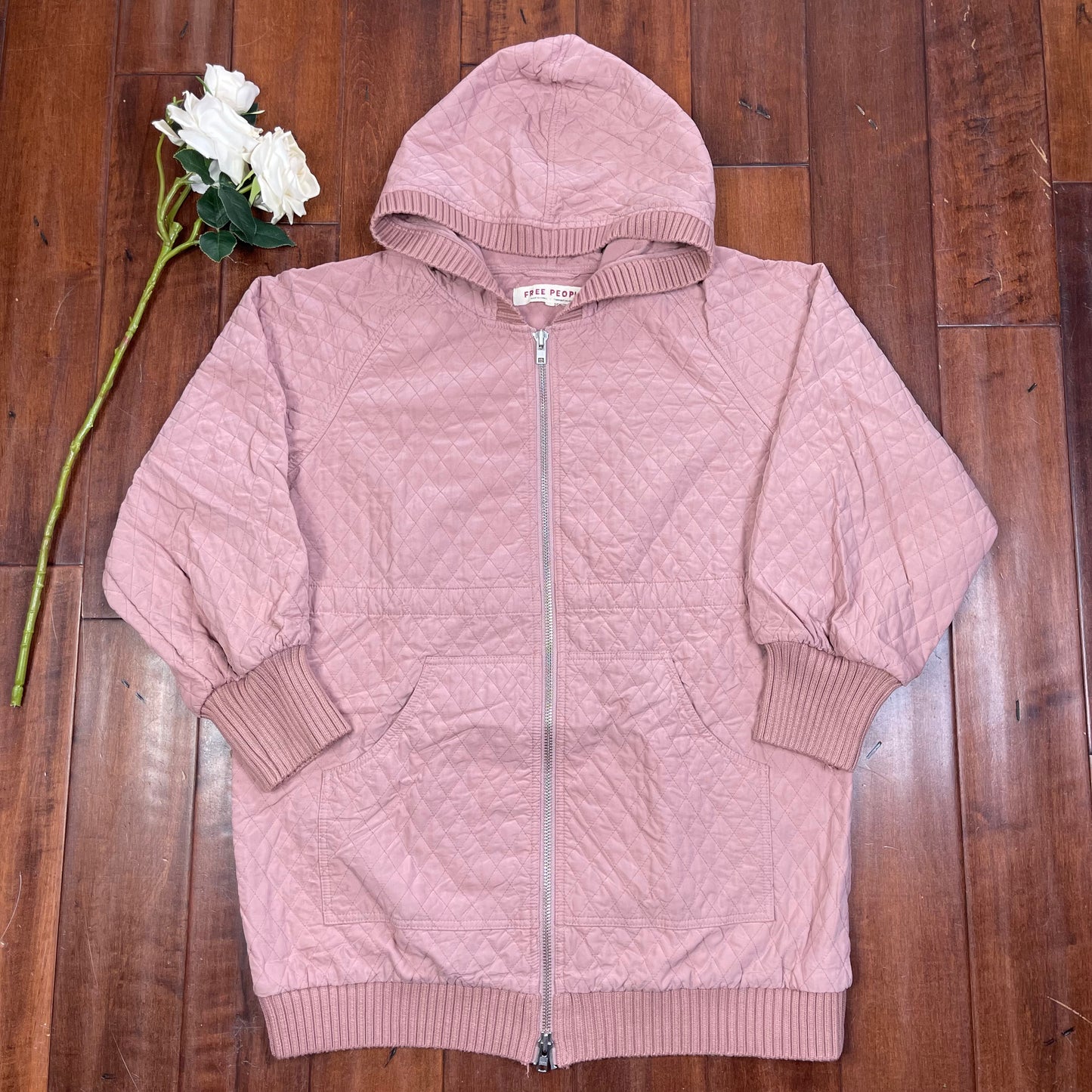 THRIFTED FREE PEOPLE OVERSIZED ZIP-UP HOODIE