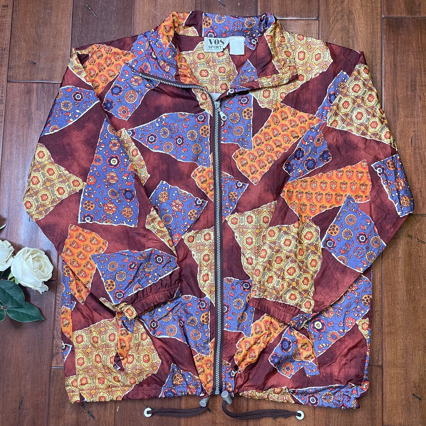 VINTAGE 80’S MULTI-PRINT ZIP-UP WINDBREAKER