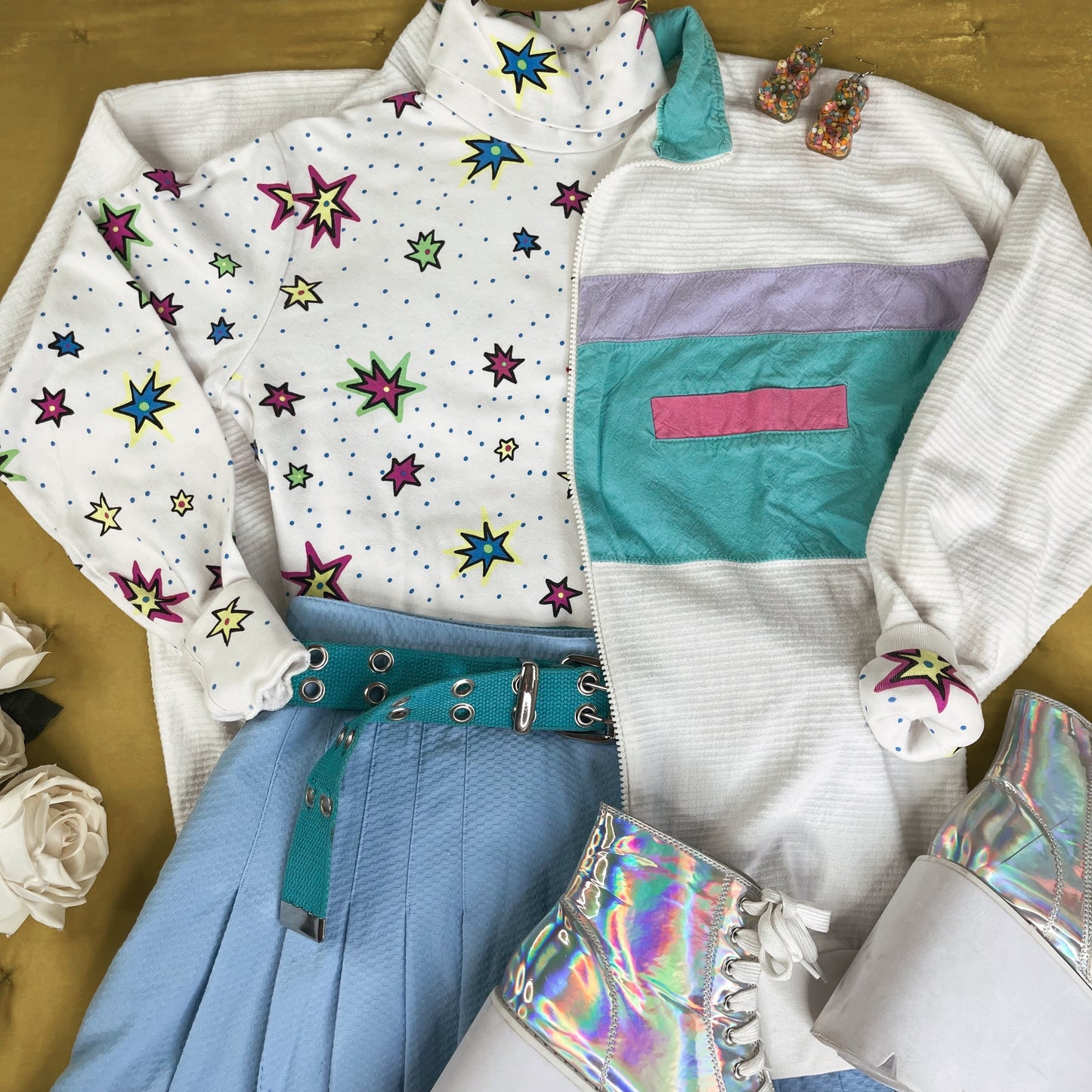 VINTAGE BABY BLUE GOLF SKORT