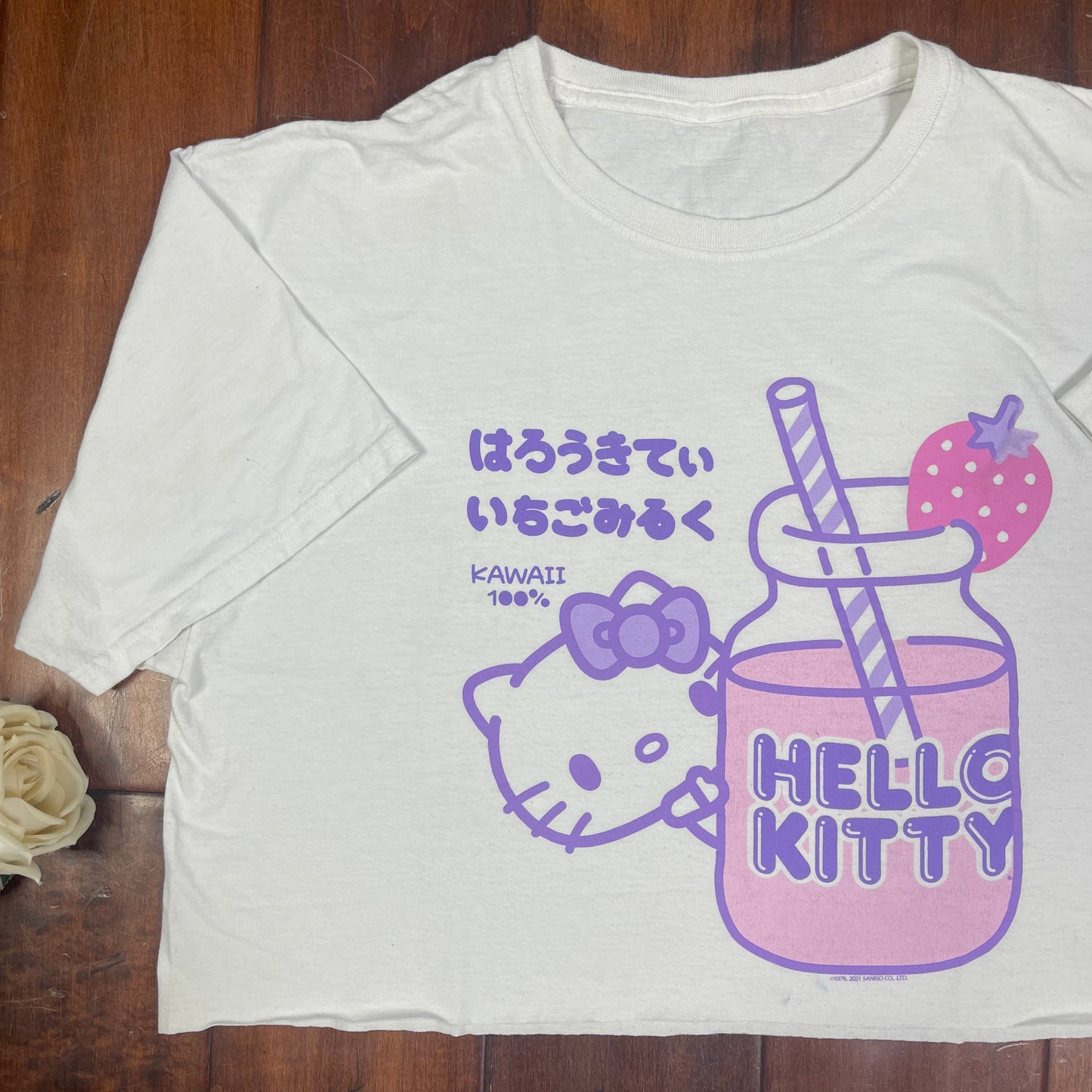 THRIFTED HELLO KITTY CROPPED TEE