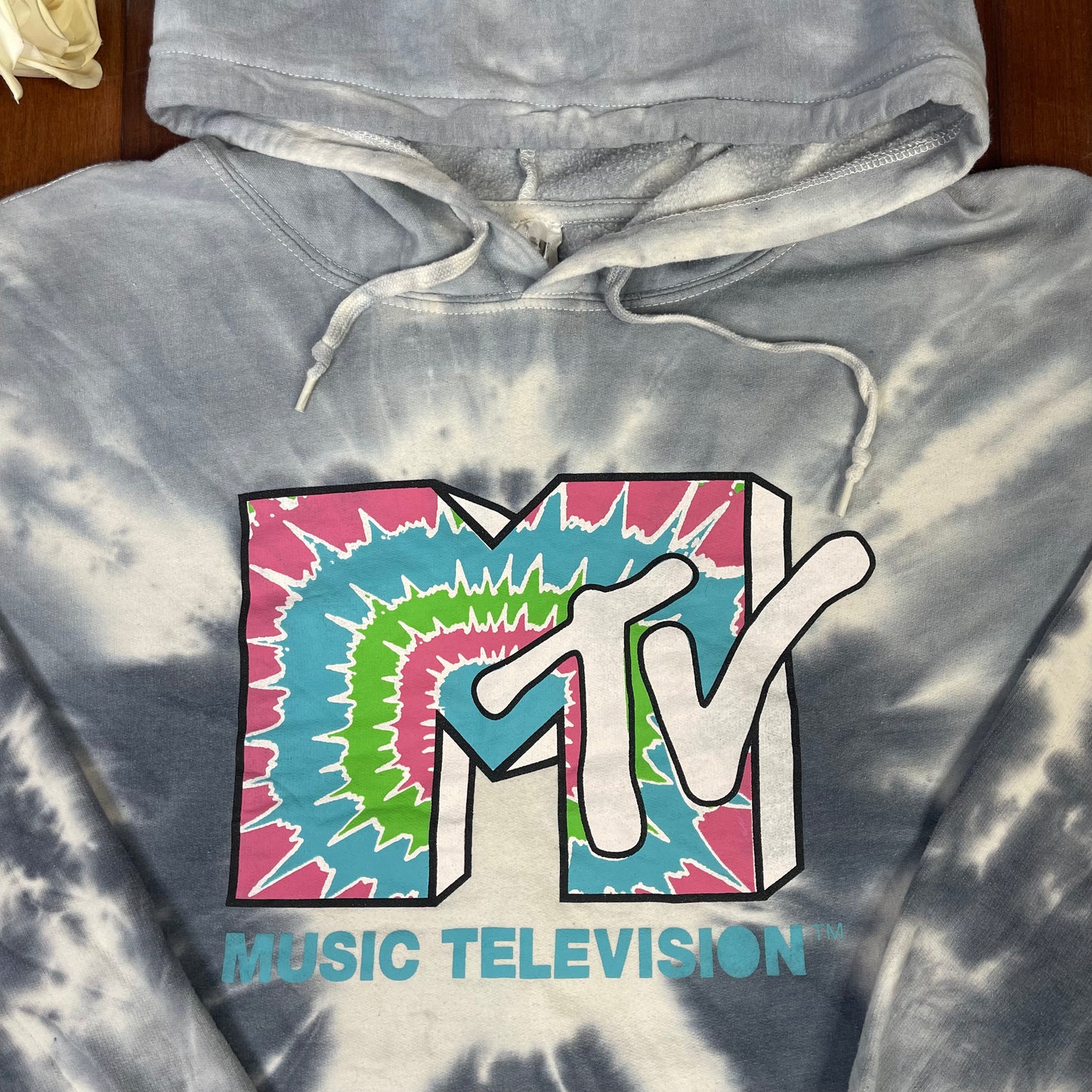THRIFTED MTV CROPPED HOODIE