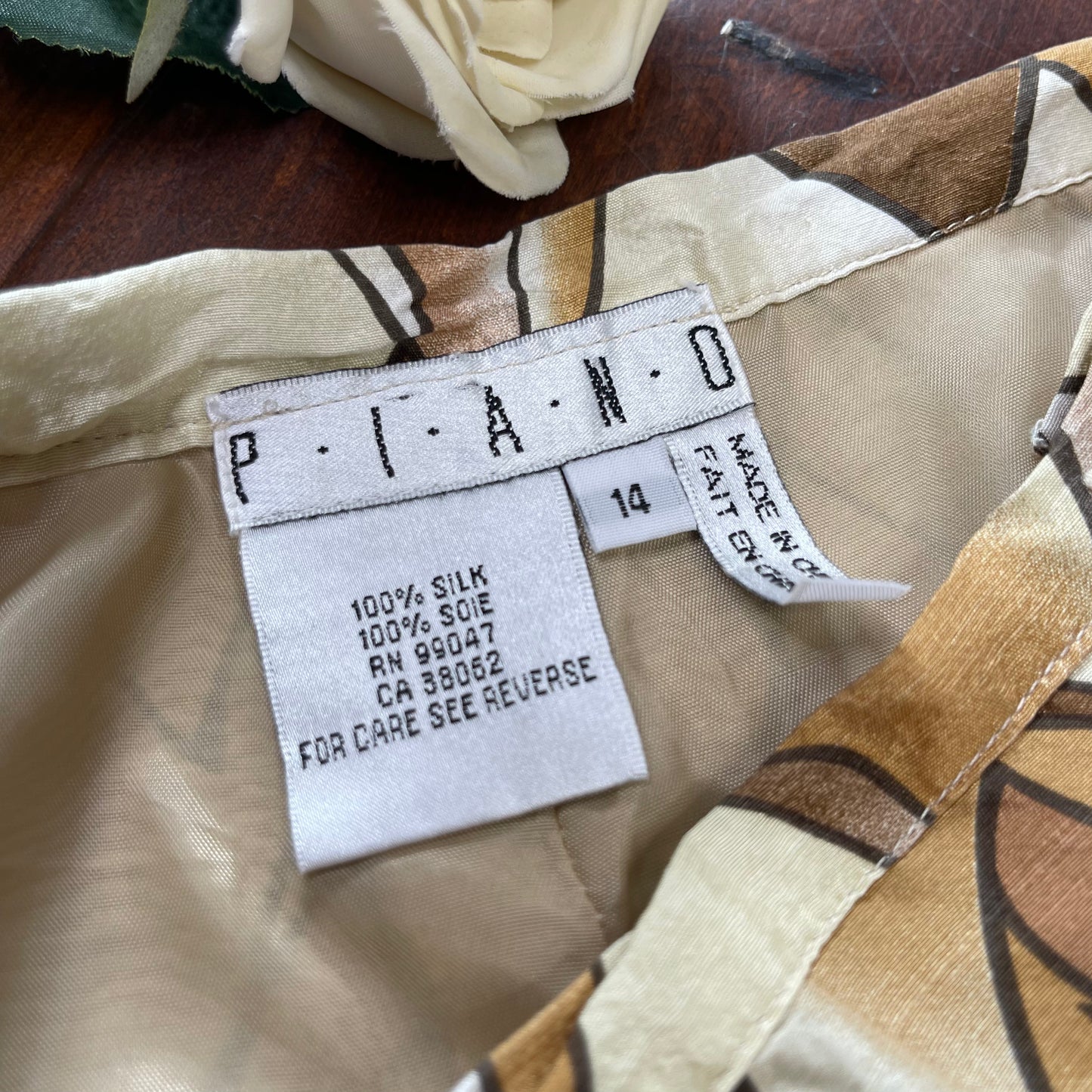 VINTAGE PIANO SILK PANTS