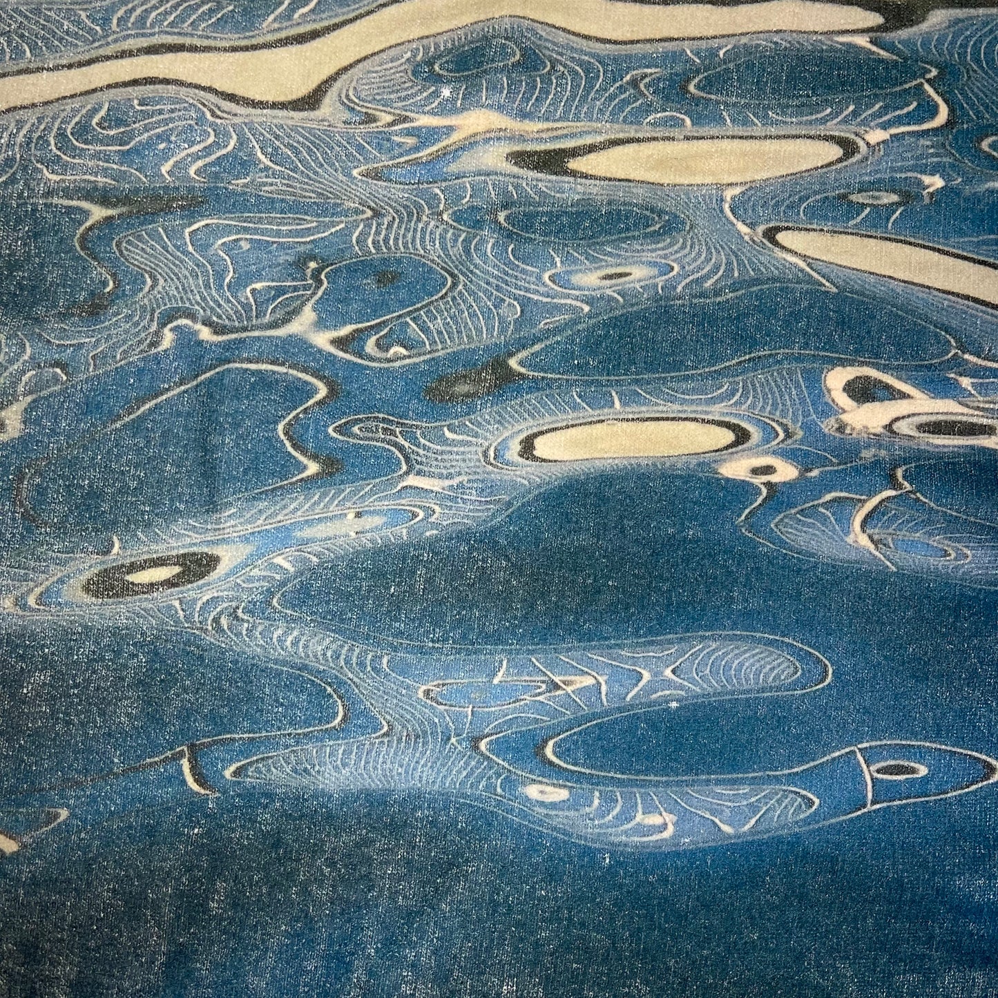 THRIFTED PSYCHEDELIC RIPPLE CROPPED TEE