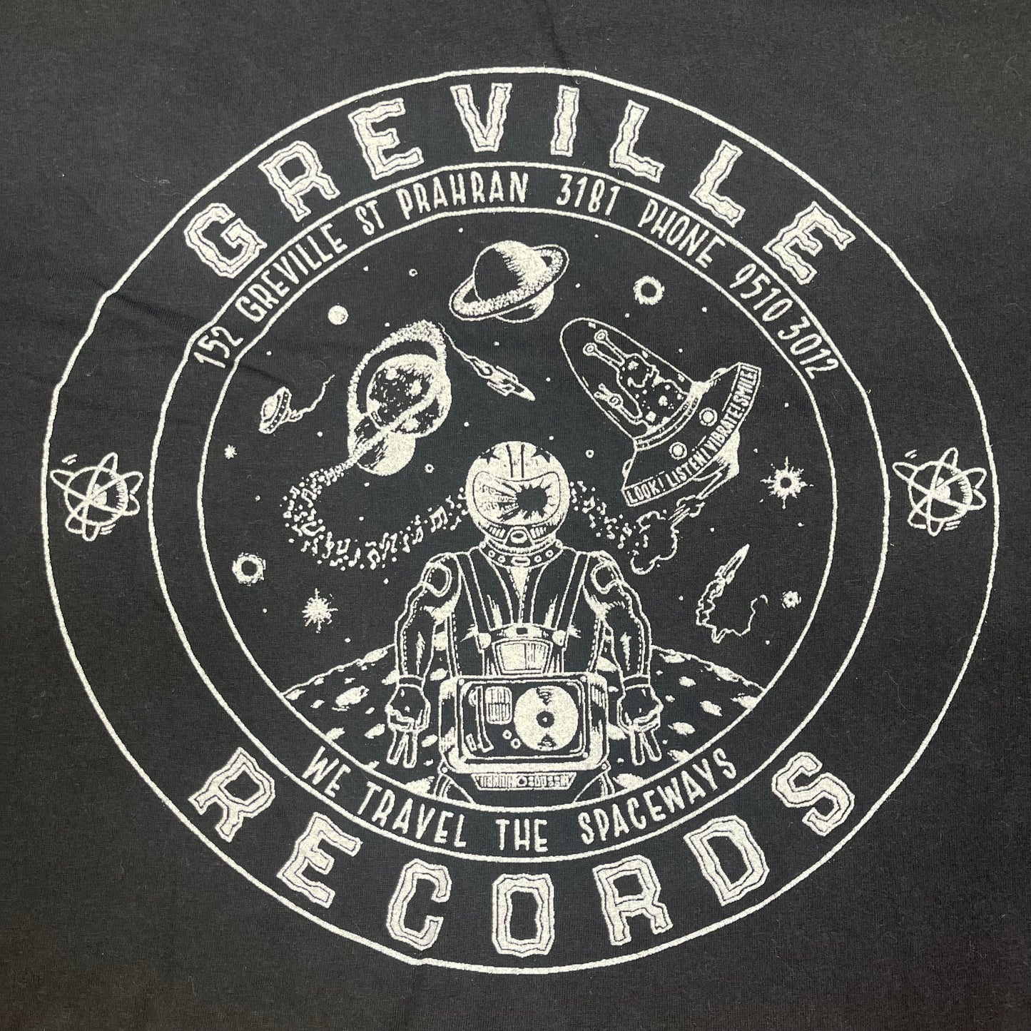 THRIFTED DJ IN SPACE CROPPED TEE