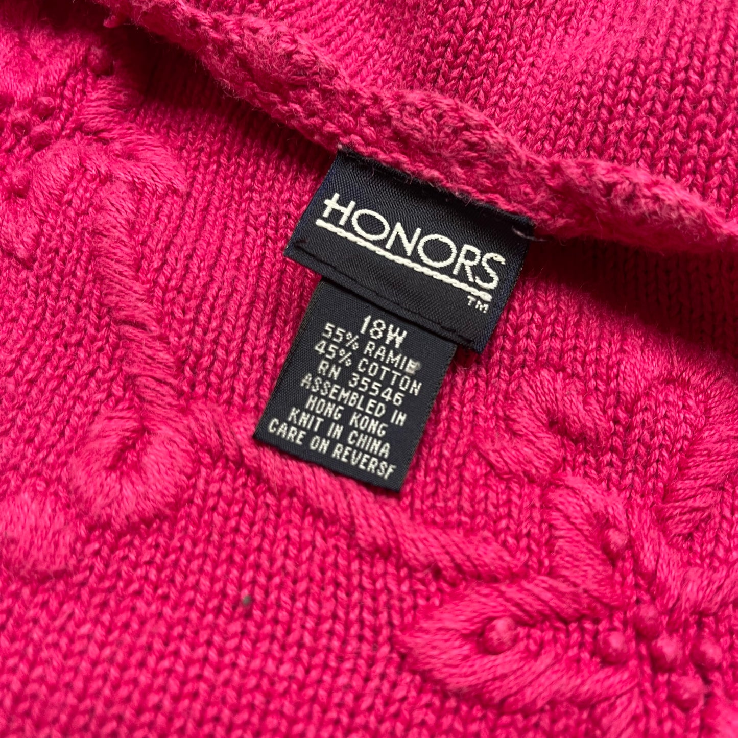 VINTAGE BARBIE PINK V-NECK SWEATER