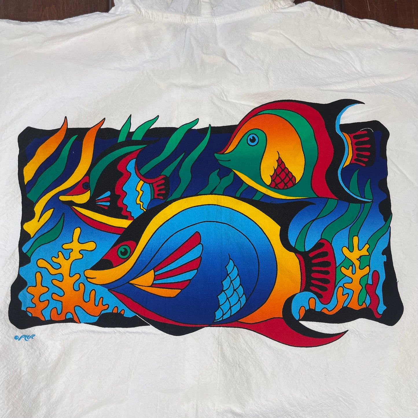 VINTAGE CANCUN TROPICAL FISHES ZIP-UP HOODIE