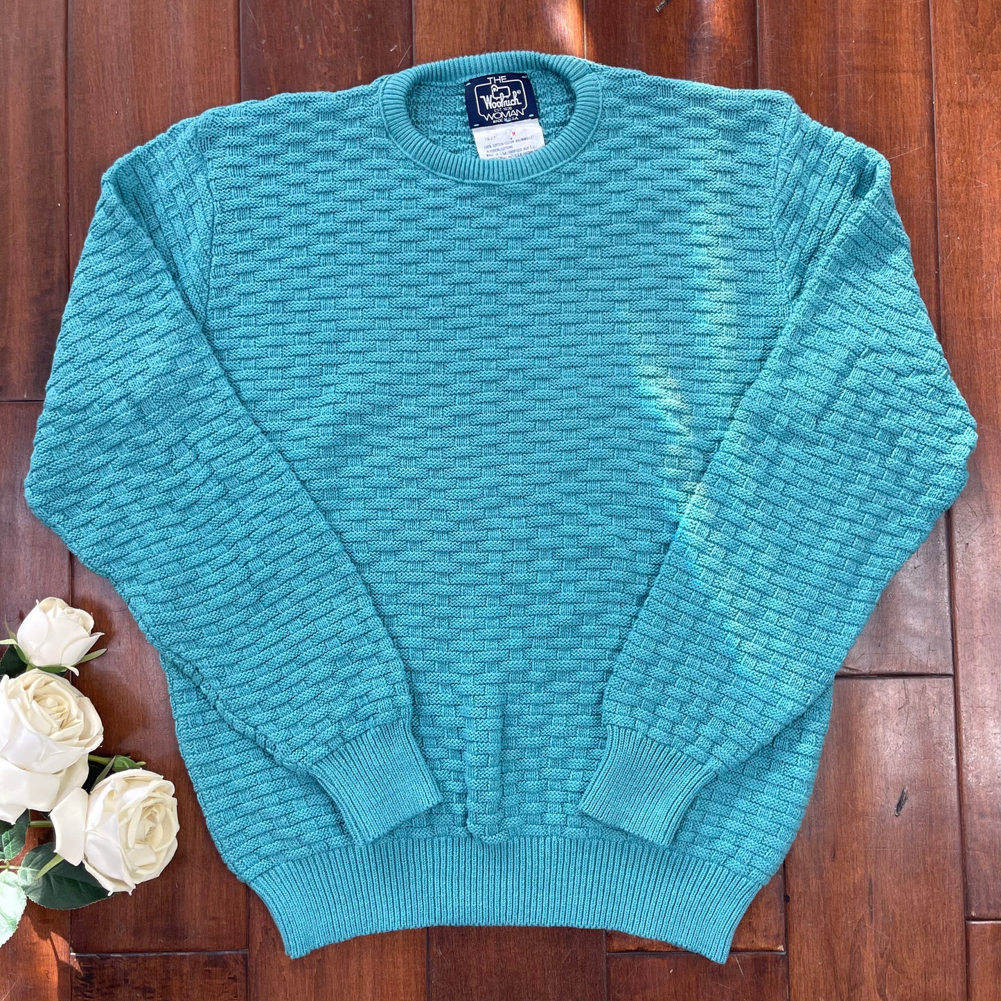 VINTAGE TEAL KNITTED SWEATER