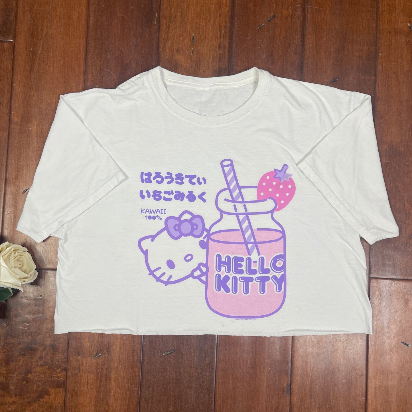 THRIFTED HELLO KITTY CROPPED TEE