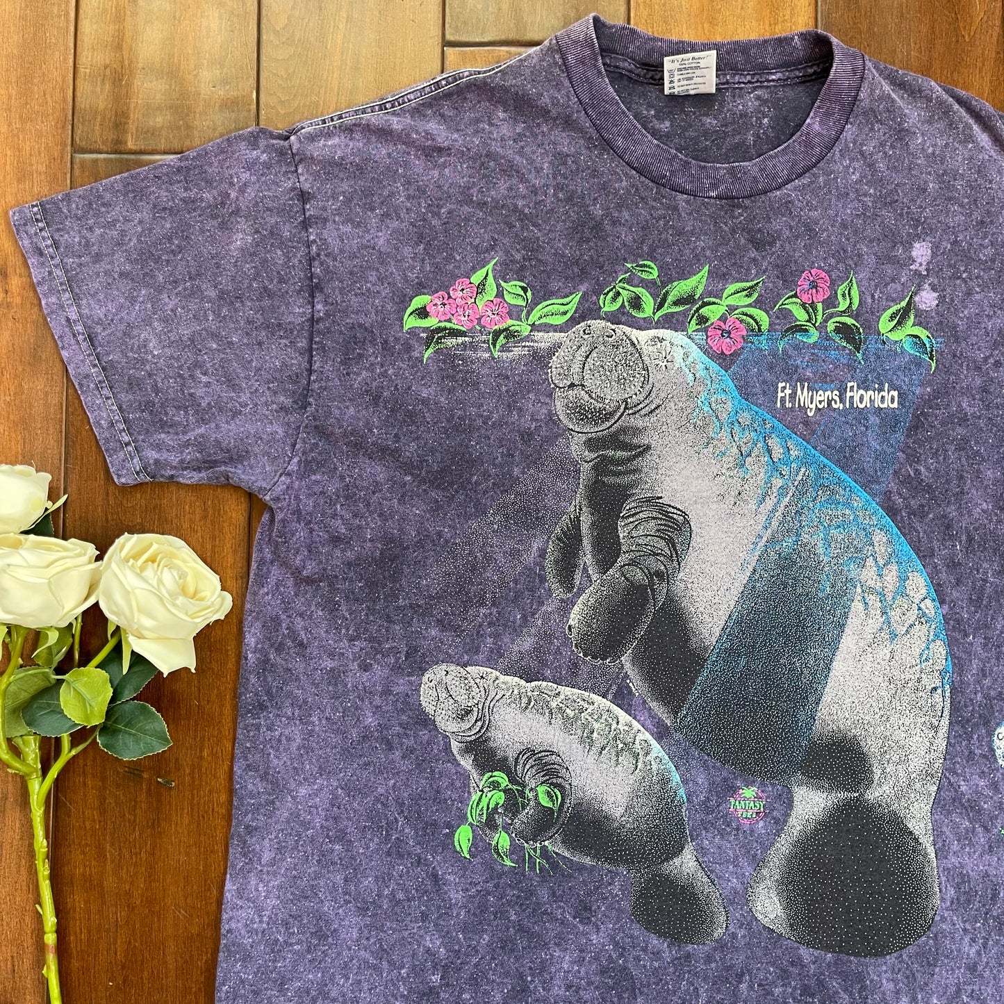 Vintage Manatees Ft. Myers, Florida Single-Stitched T-Shirt