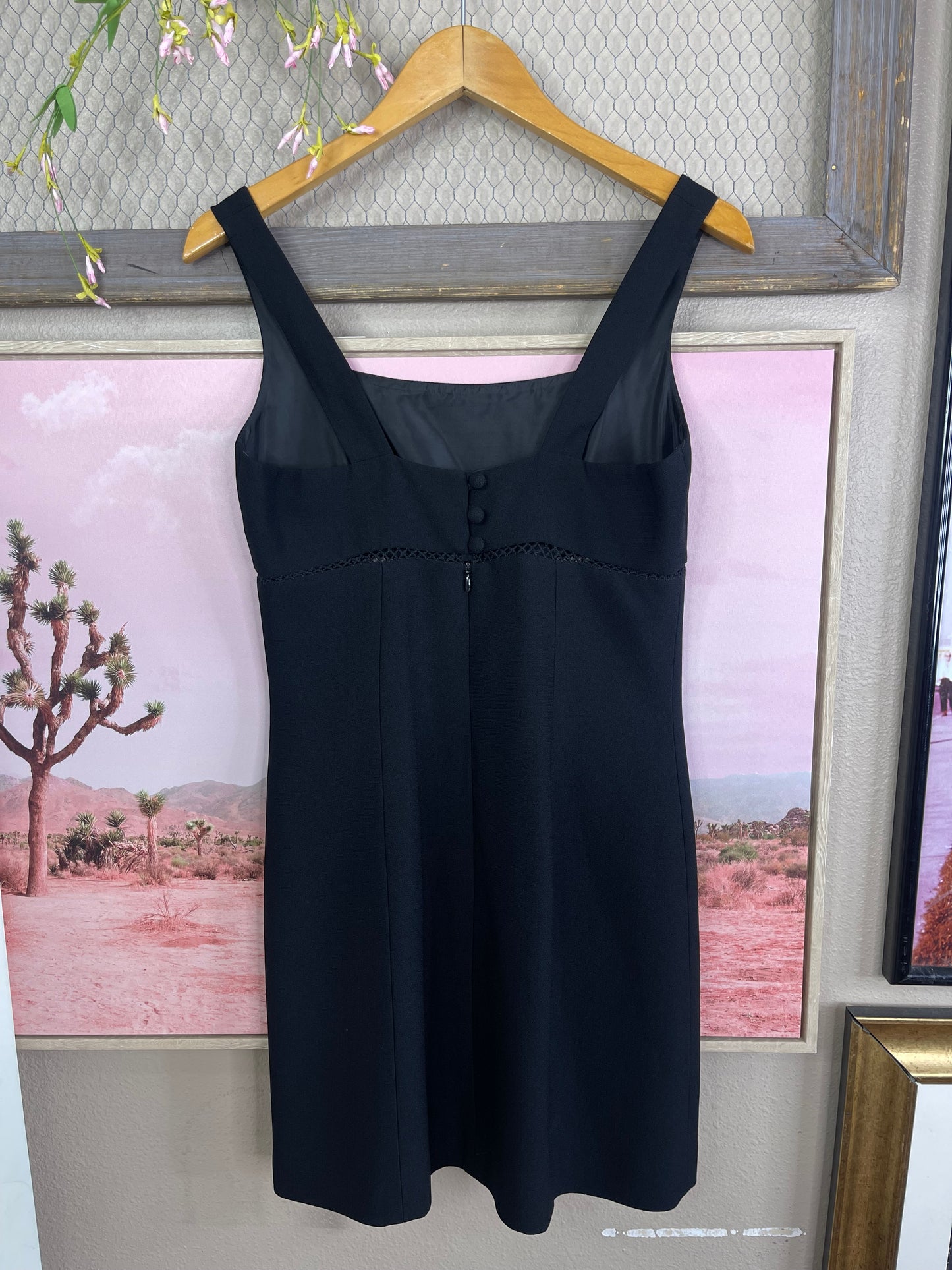 VINTAGE BEBE MINI BLACK DRESS