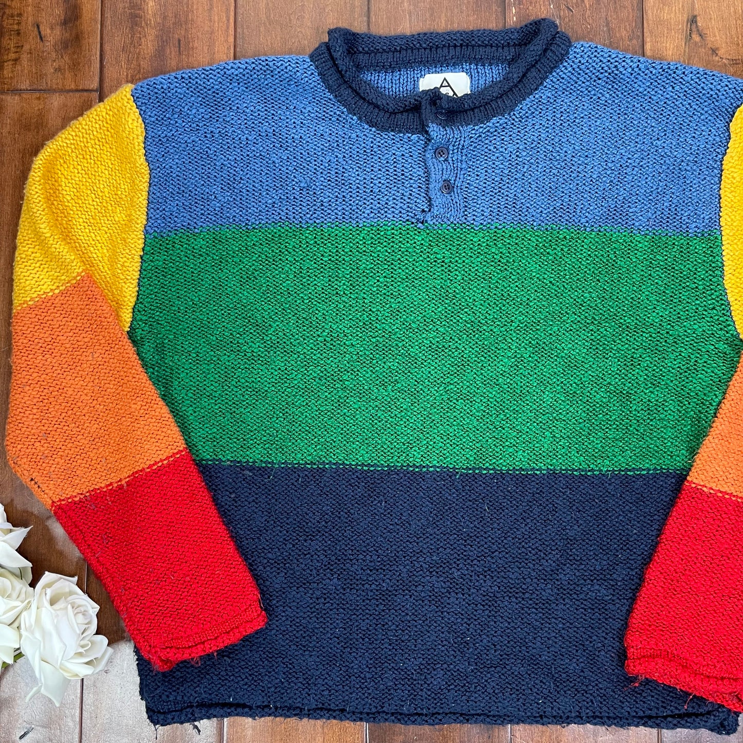 THRIFTED UNIF COLORBLOCKED POLO SWEATER