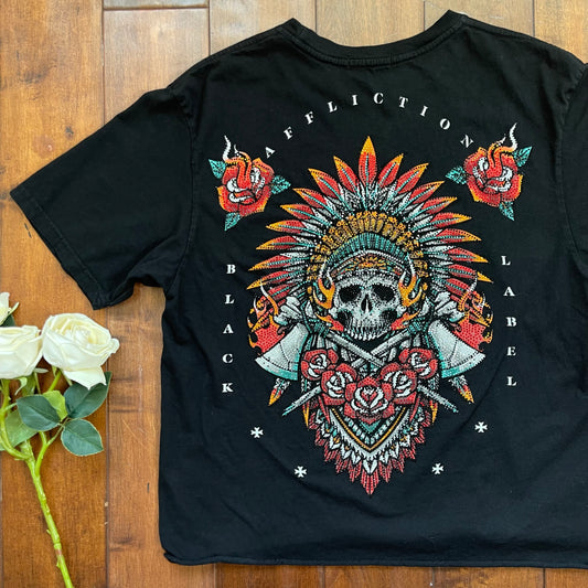 Vintage Y2K Affliction Black Label Rhinestone T-Shirt