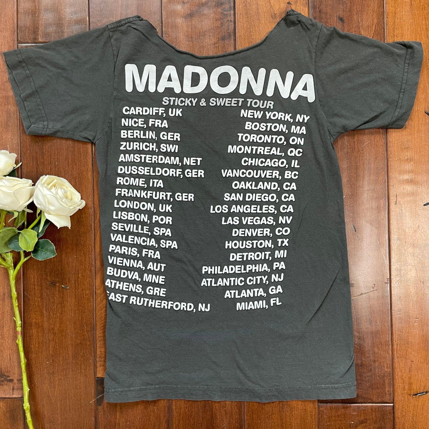 Vintage Y2K Madonna Sticky & Sweet Tour Scoop Neck Tee