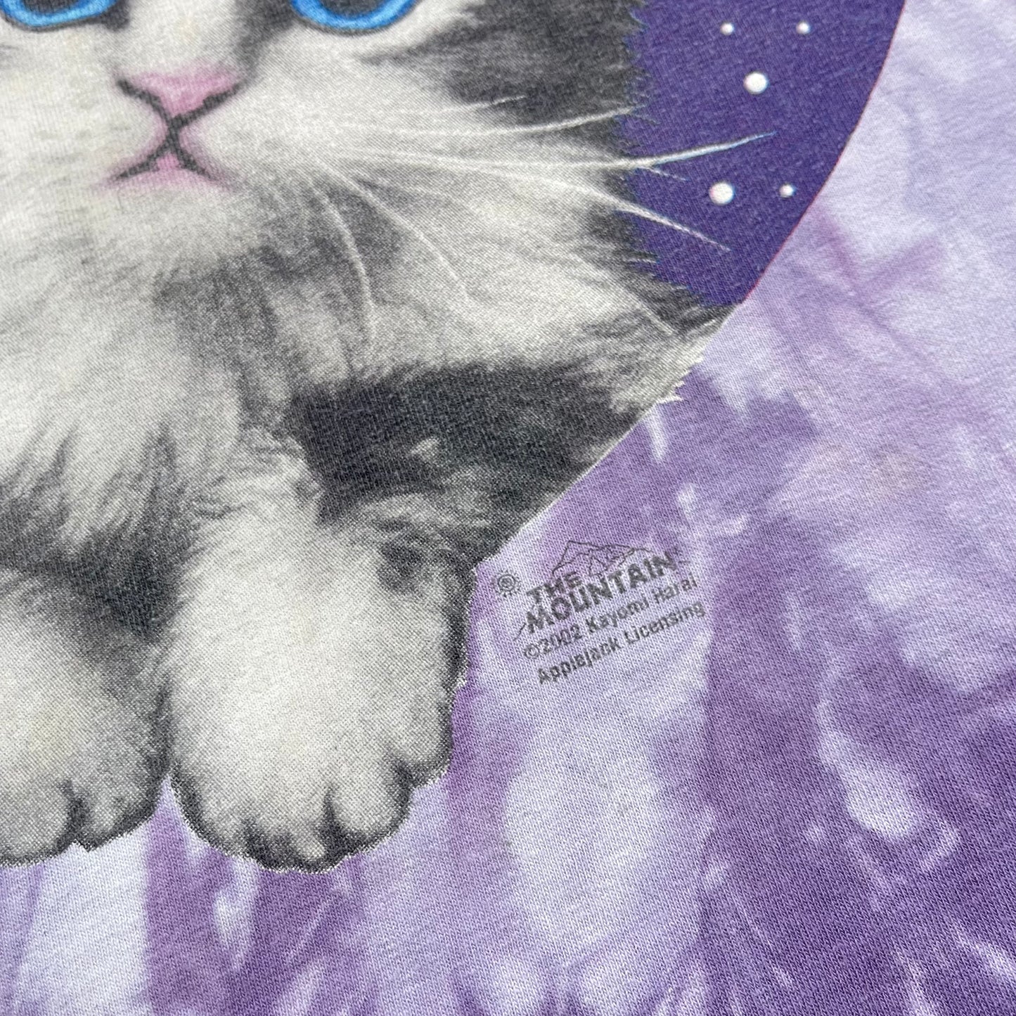 Vintage Y2K Whismygoth Moon, Stars & Kittens By The Mountain T-Shirt