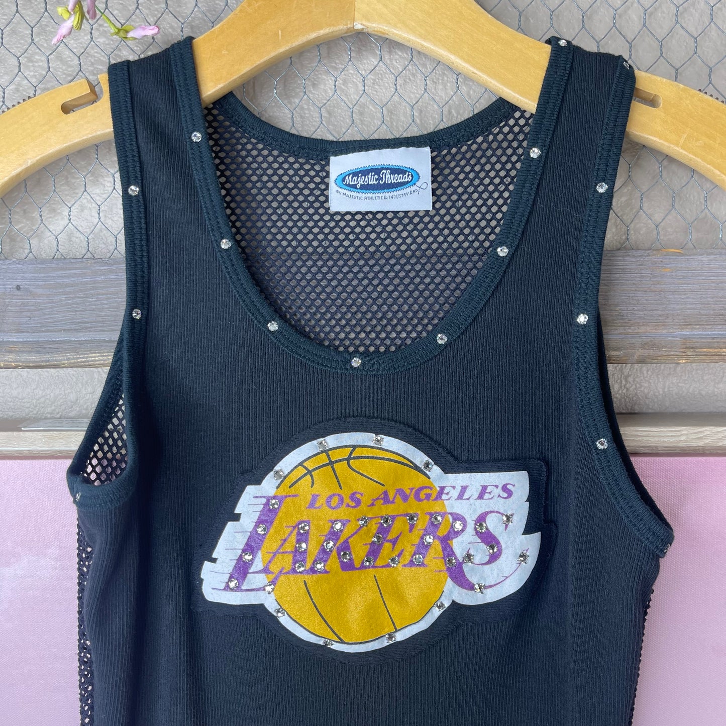 VINTAGE Y2K MAJESTIC THREADS LOS ANGELES LAKERS MESH BACK TANK