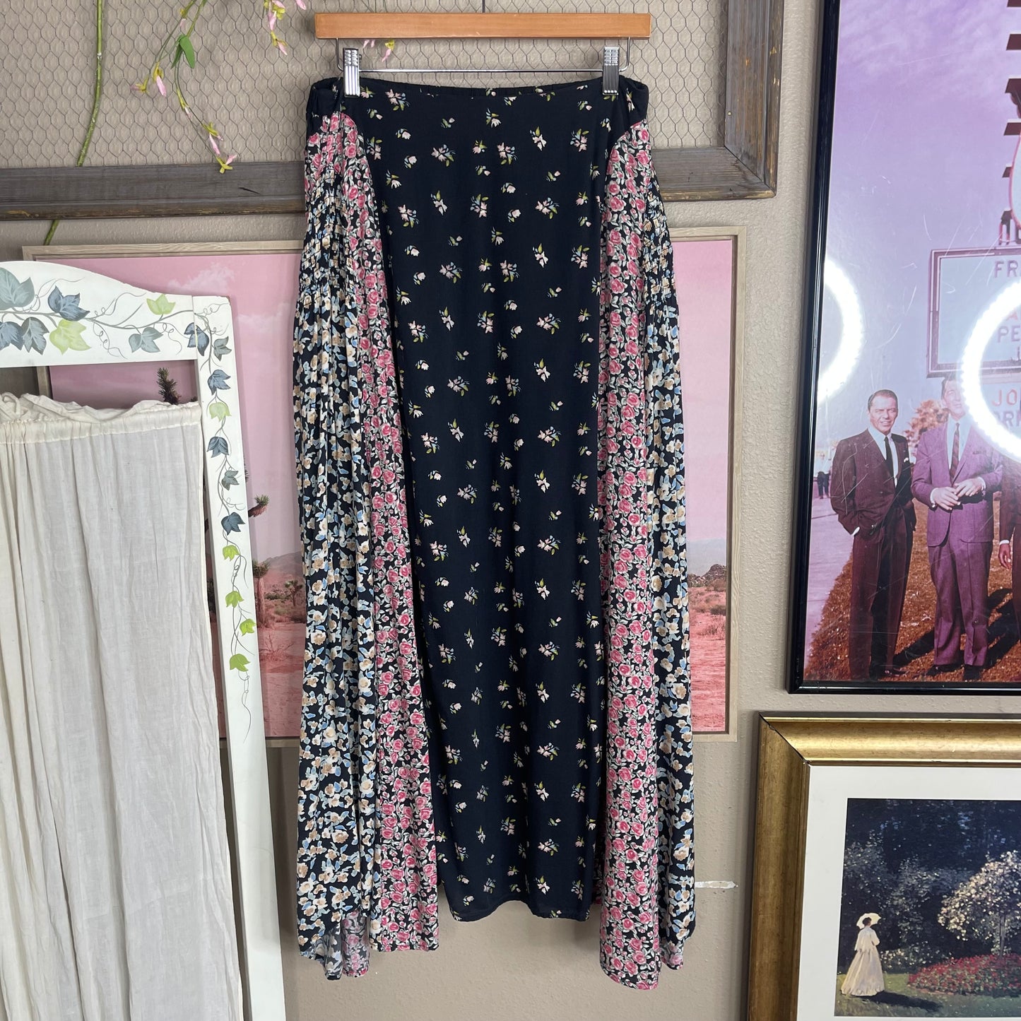 THRIFTED FREE PEOPLE MAXI FLORAL SKIRT