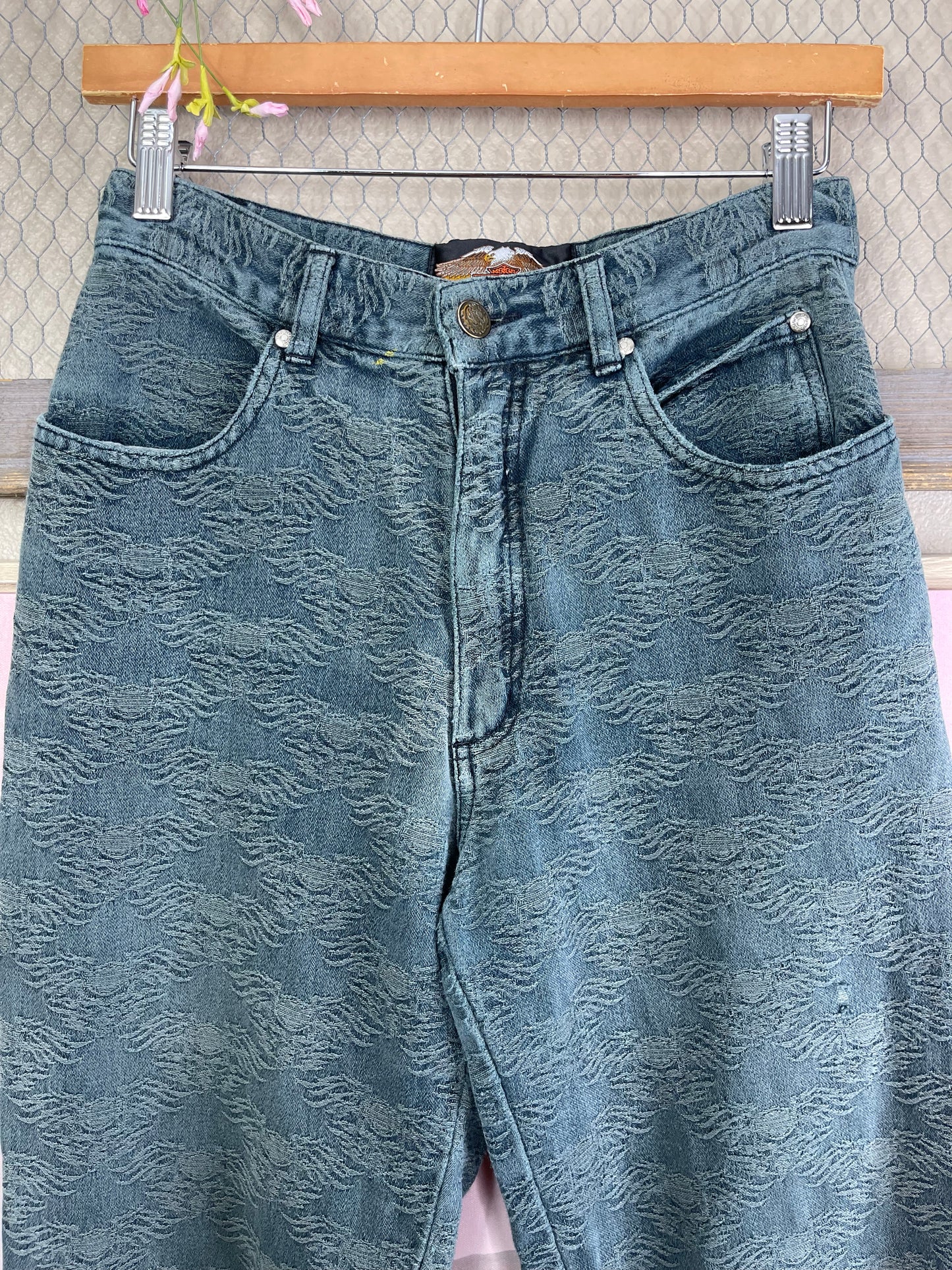 VINTAGE HARLEY DAVIDSON GRUNGY CUT-UP JEANS