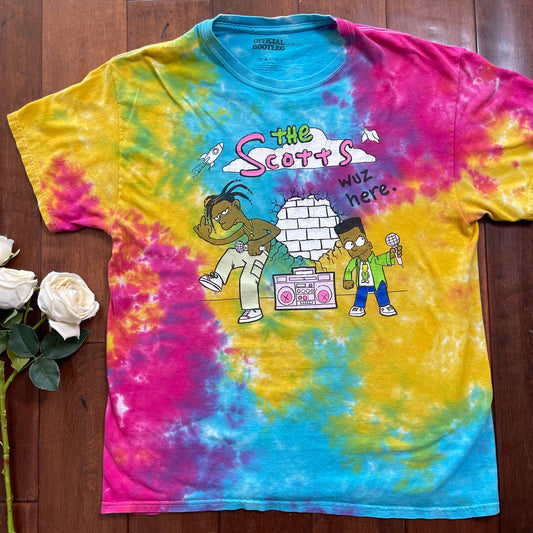 Thrifted Travis Scott “The Scotts” Official Bootleg Tie-dye T-shirt