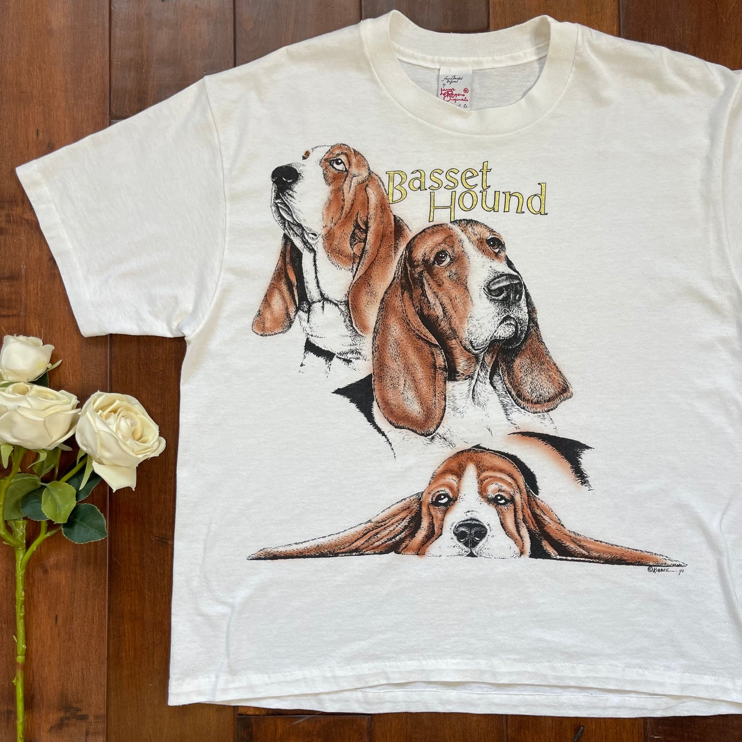 Vintage 1993 Basset Hound Single-Stitched T-Shirt