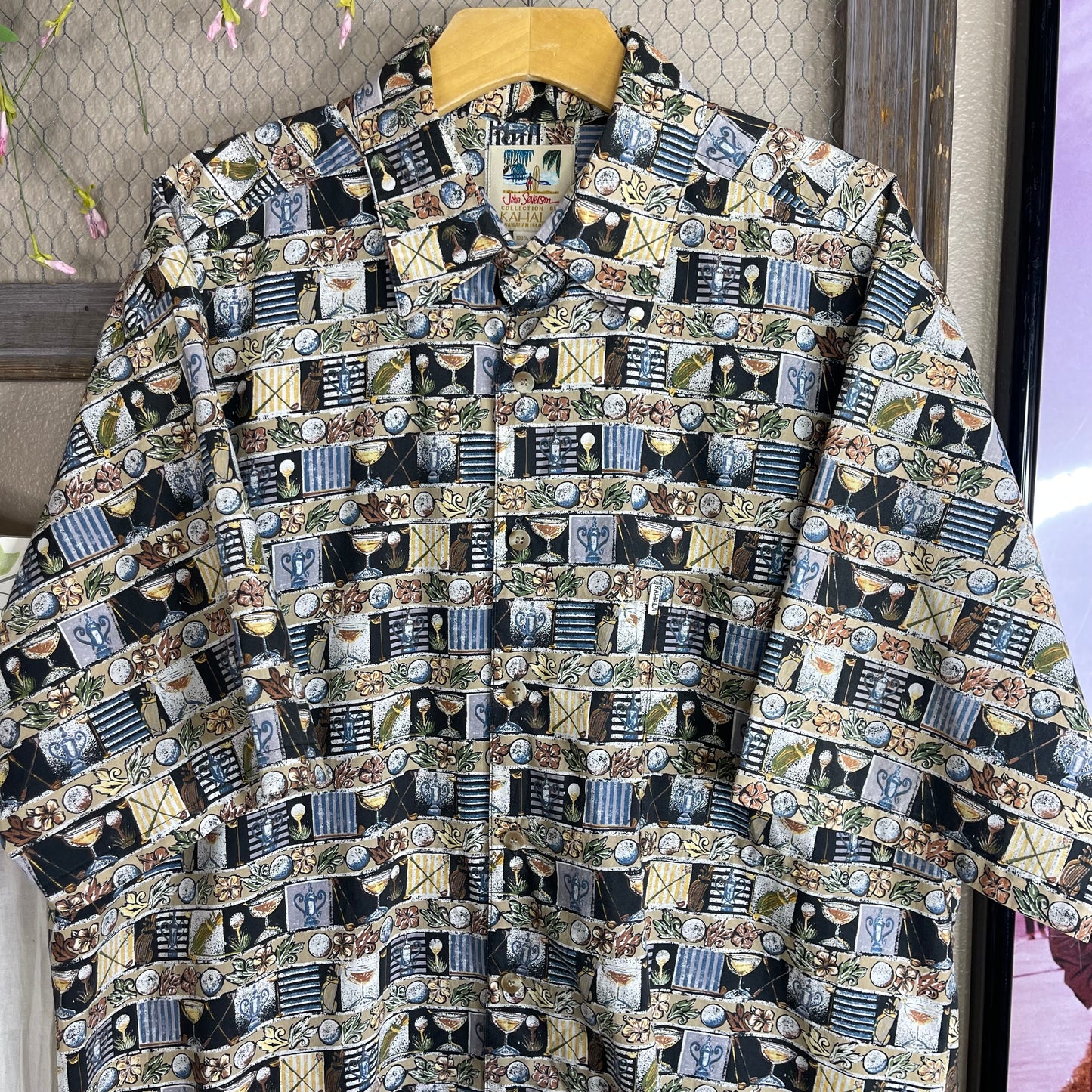 VINTAGE Y2K GOLFER SHORT SLEEVE BUTTON-UP