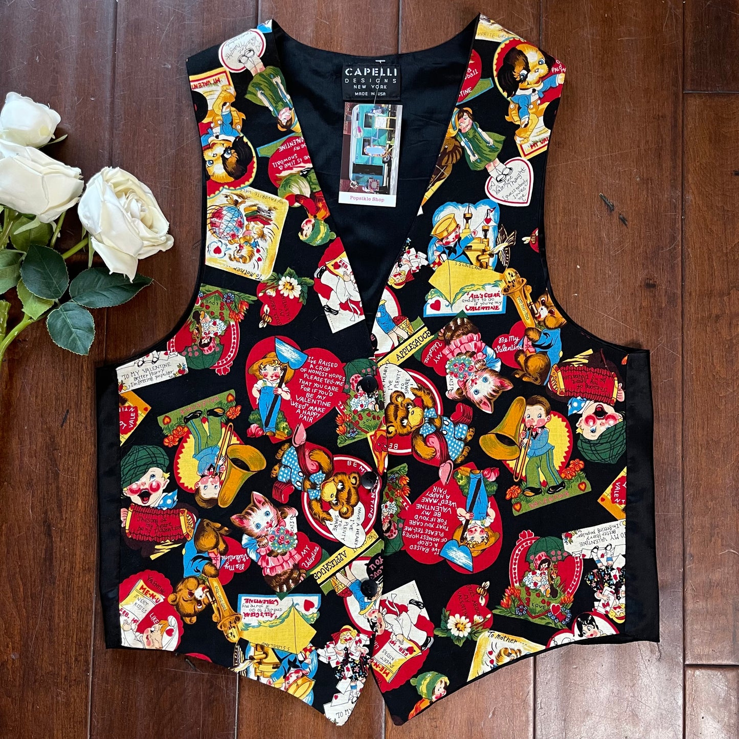 Vintage Capelli Designs New York Valentines Vest