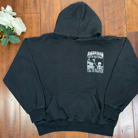 THRIFTED “ALCOHOLICS” HOODIE