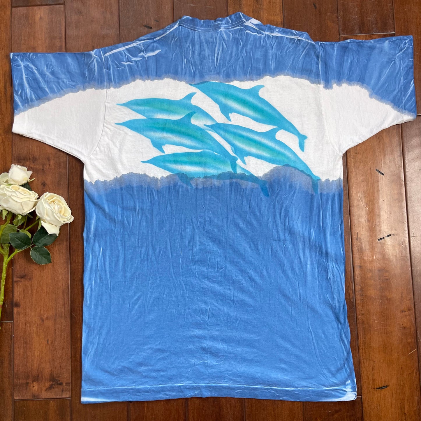 Vintage Dolphins Tie-Dye Single-Stitched T-Shirt