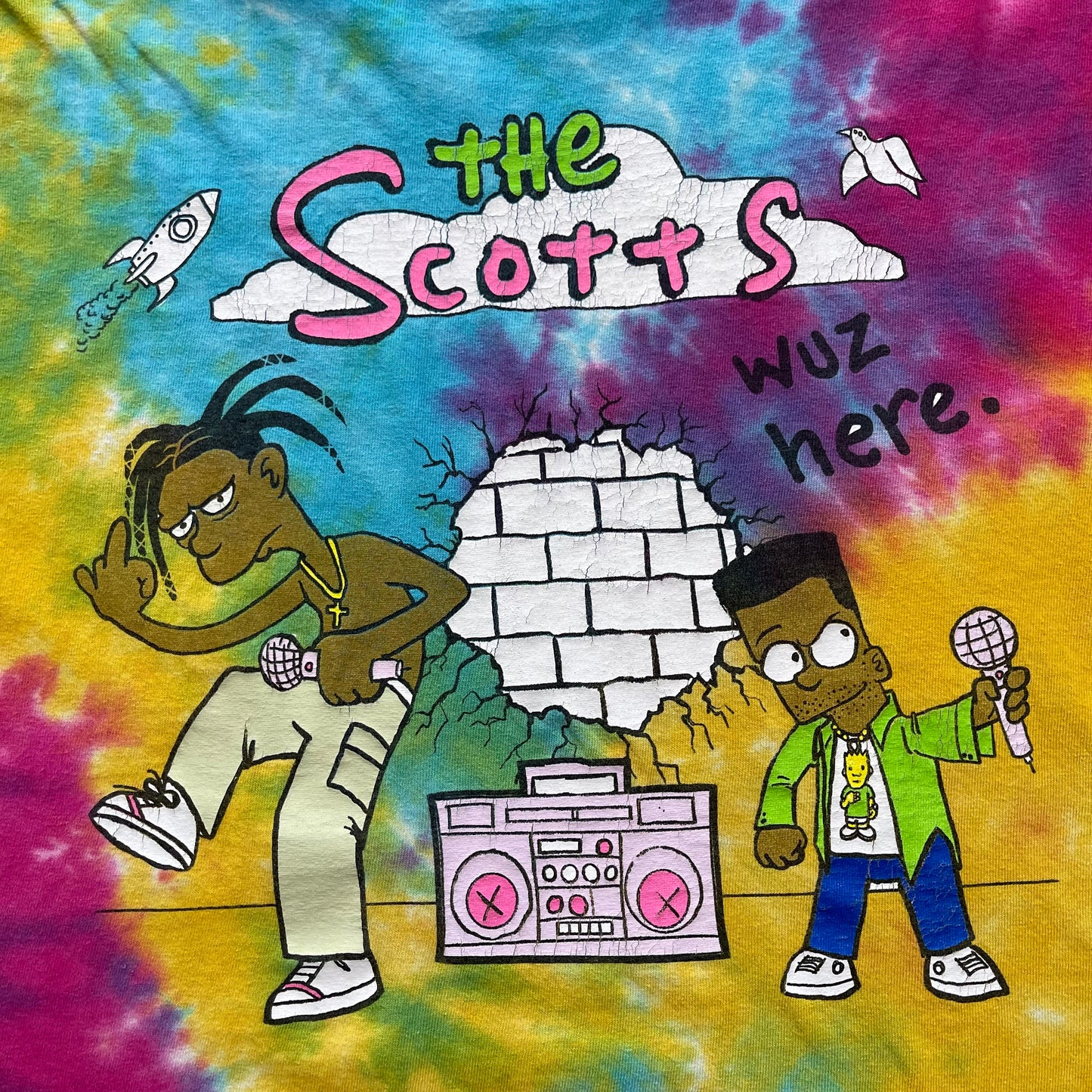 Thrifted Travis Scott “The Scotts” Official Bootleg Tie-dye T-shirt