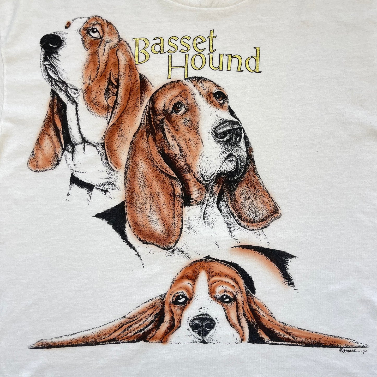 Vintage 1993 Basset Hound Single-Stitched T-Shirt