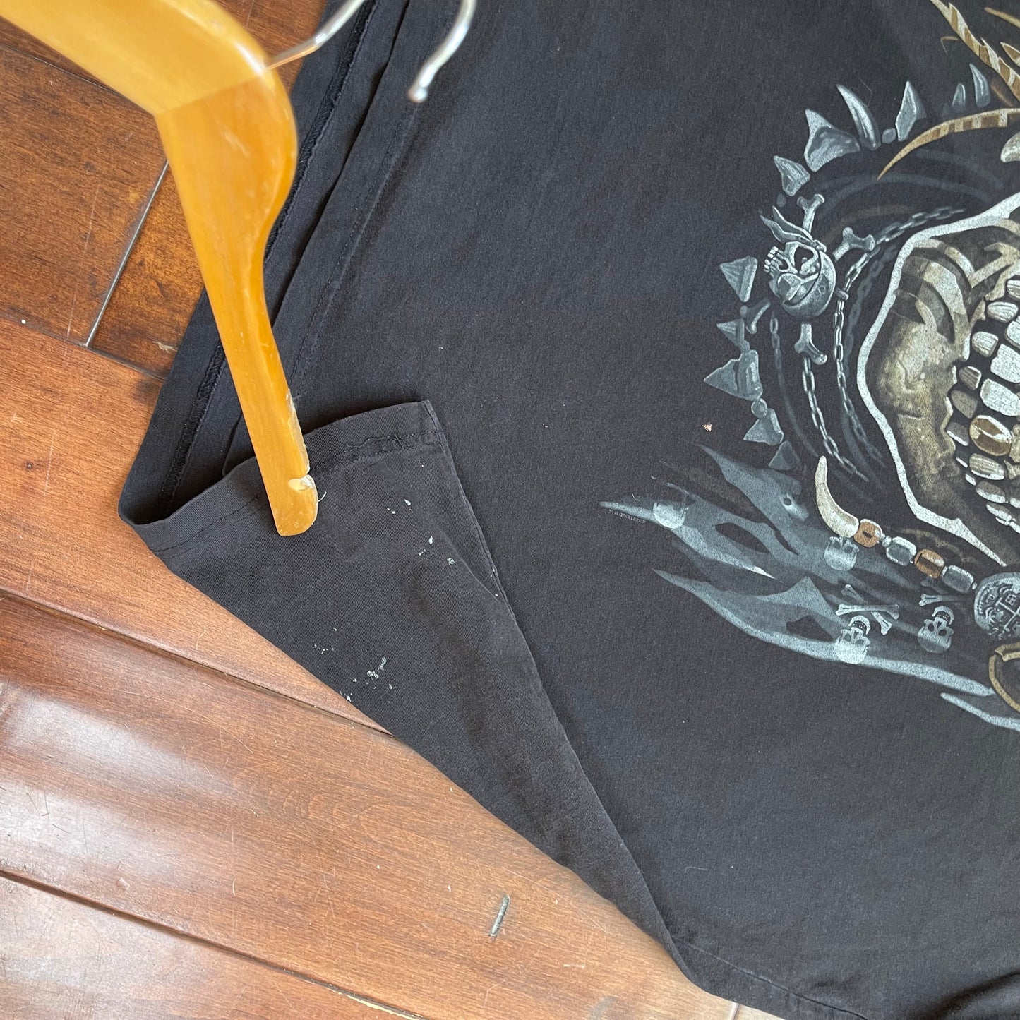 Vintage Liquid Blue Pirate Skull T-Shirt
