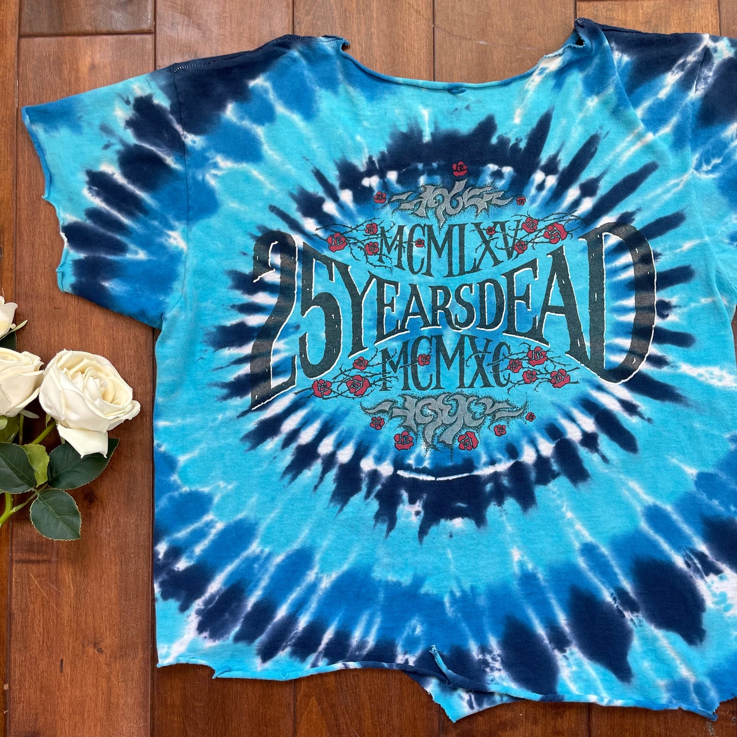 Vintage 1990 Grateful Dead 25 Years Grungy Tie-Die Cut-Up T-Shirt