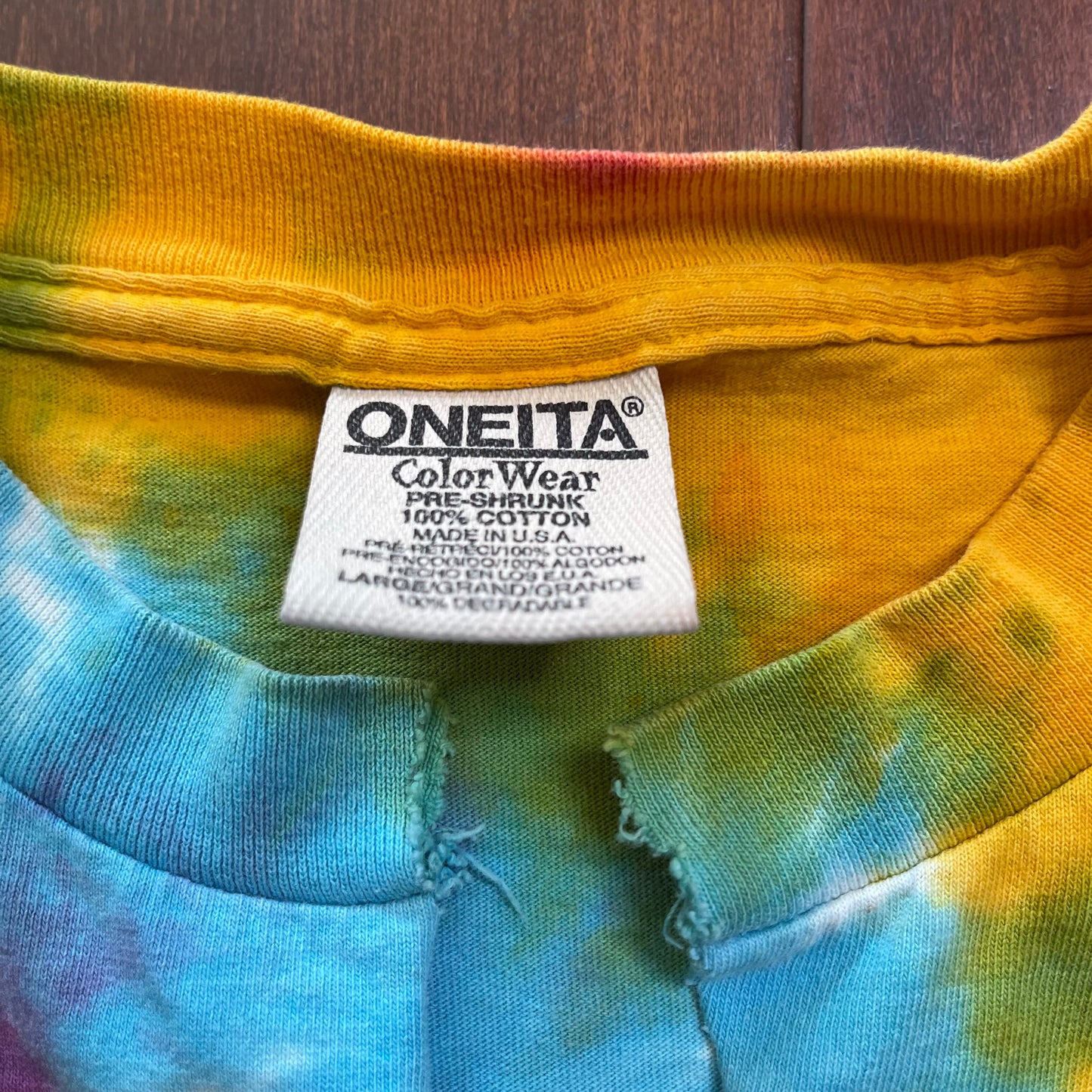 Vintage Peace Sign Tie-Dye Swirl Single Stitched T-Shirt