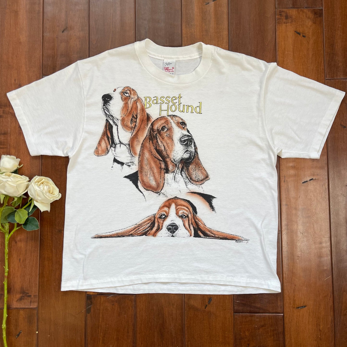 Vintage 1993 Basset Hound Single-Stitched T-Shirt