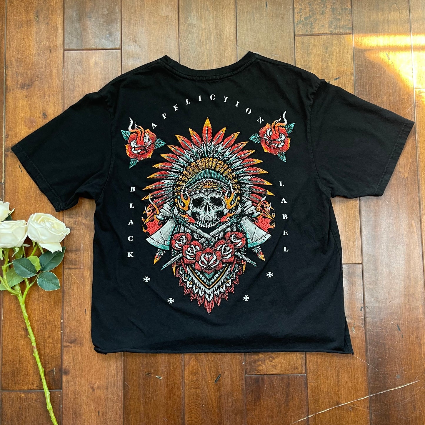 Vintage Y2K Affliction Black Label Rhinestone T-Shirt