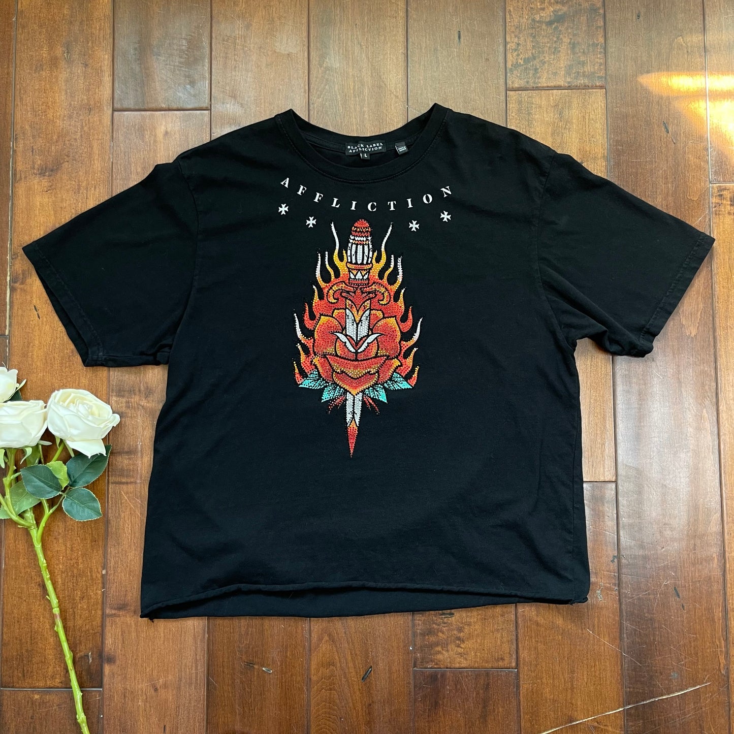 Vintage Y2K Affliction Black Label Rhinestone T-Shirt
