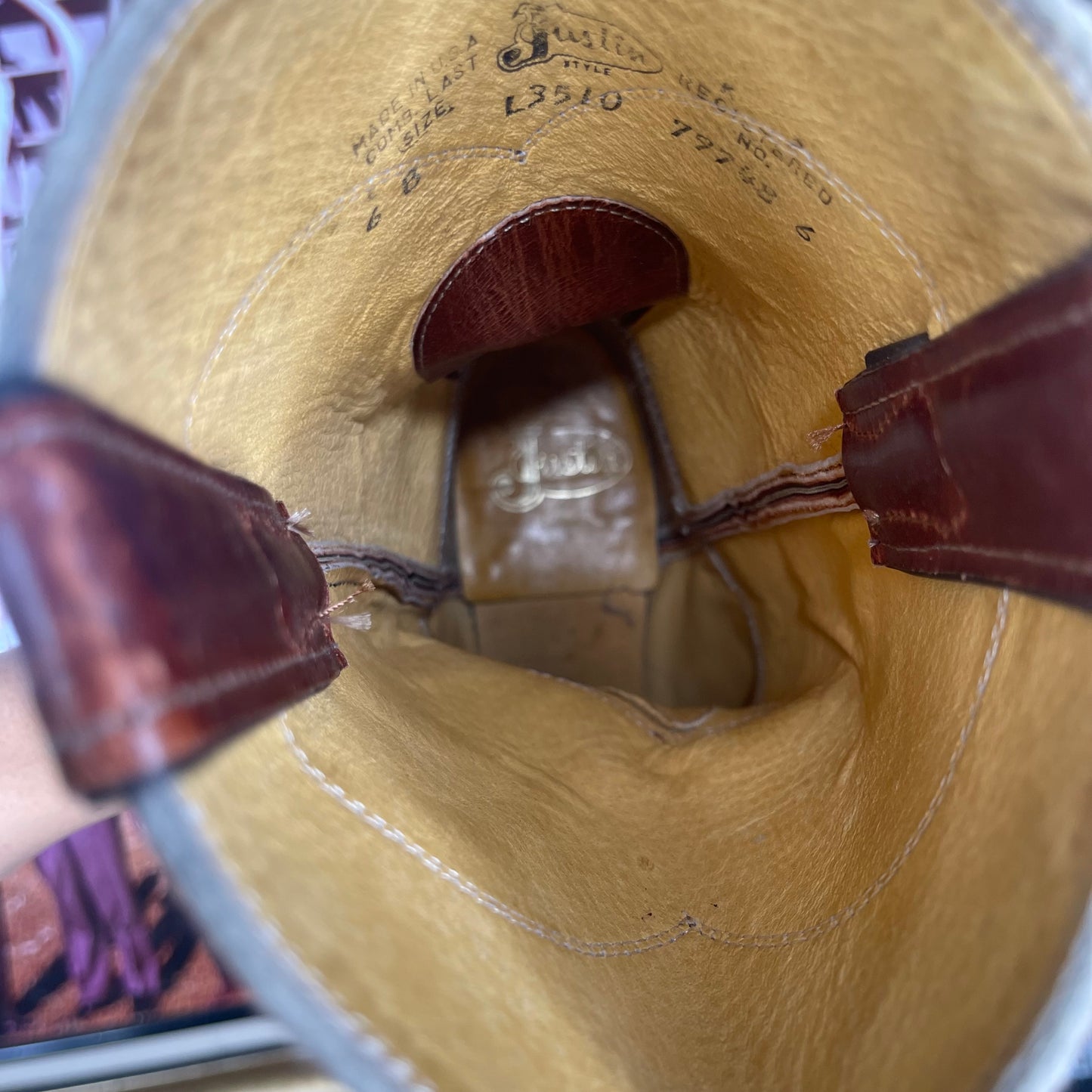 THRIFTED JUSTIN BROWN ROPER COWBOY BOOTS