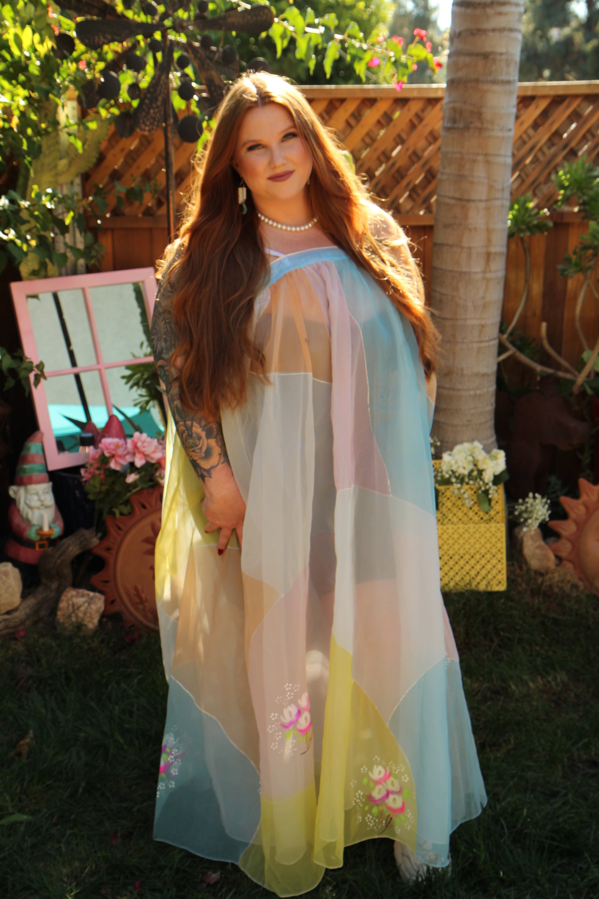 hand painted organza dress Hand-Painted Silk Organza Midnight Topper