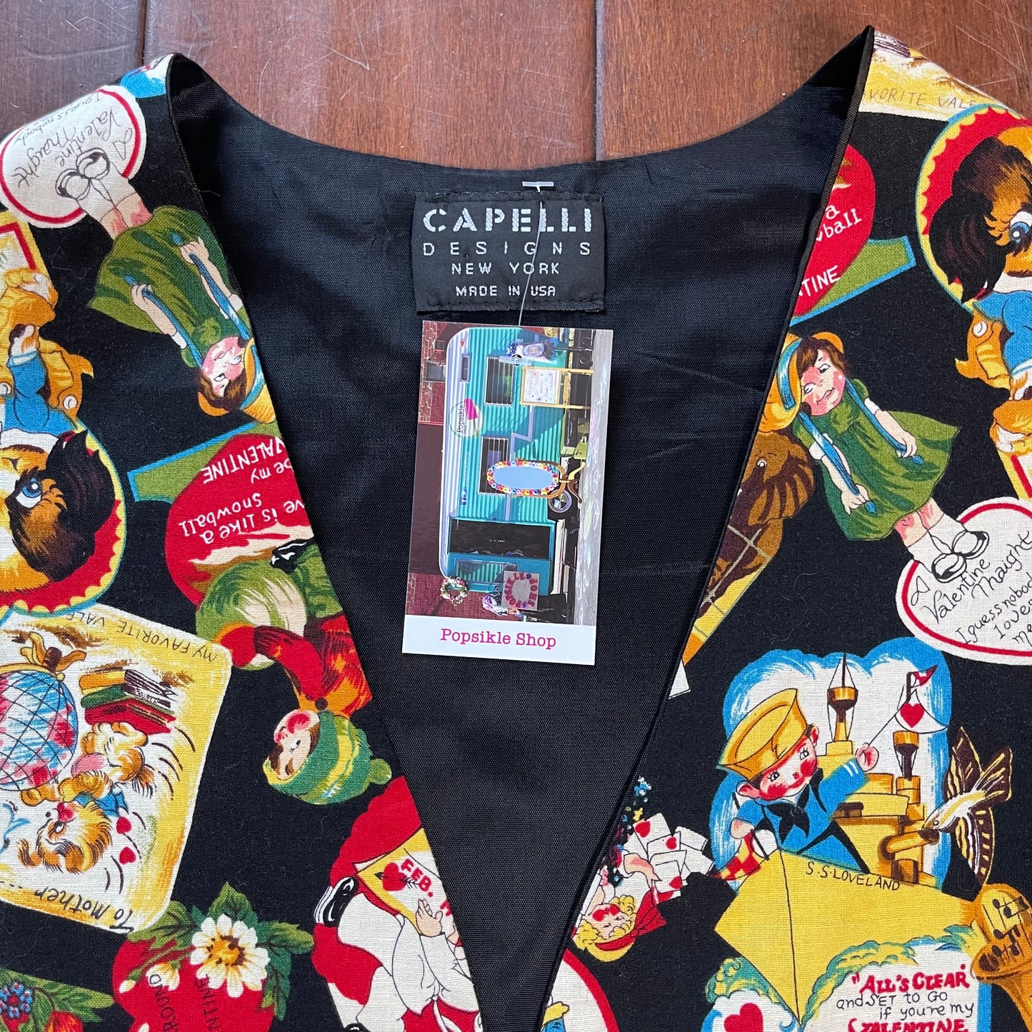 Vintage Capelli Designs New York Valentines Vest