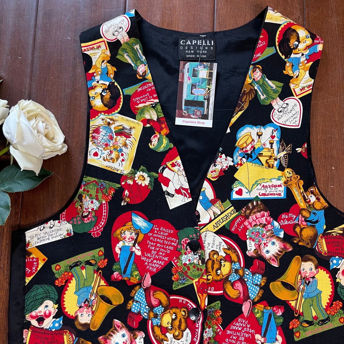 Vintage Capelli Designs New York Valentines Vest